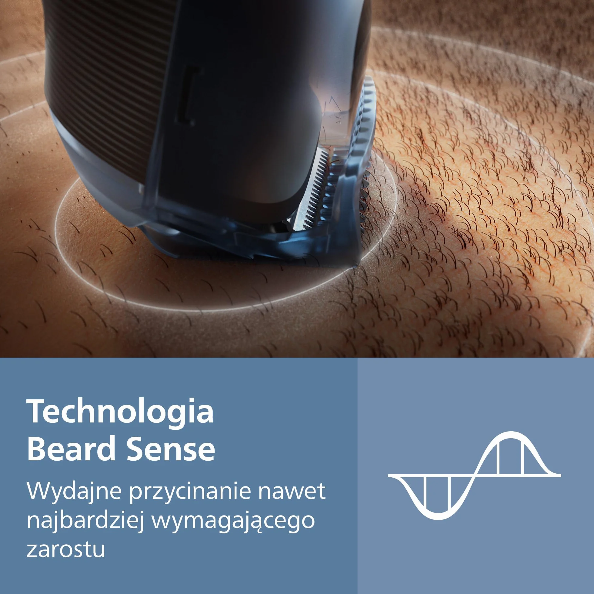 Trymer do brody Philips z serii 5000 – samoostrzące się metalowe ostrza, 40 ustawień długości, technologia BeardSense, zbiornik na włosy, 100% wodoodporności, etui podróżne, model BT5765/15