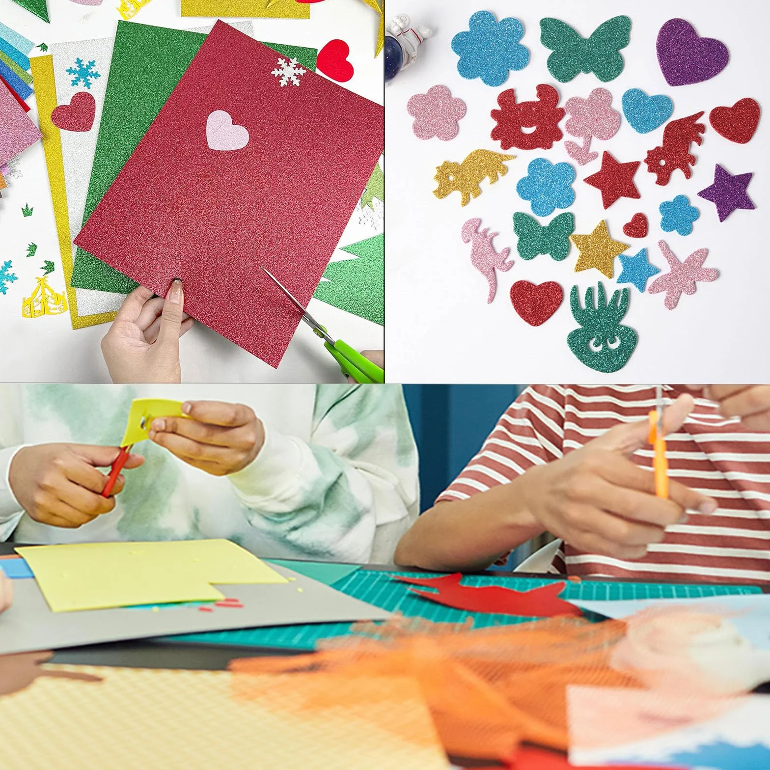 Samoprzylepny Brokatowy Papier, Błyszczący Kartonowy do Znaków Artystycznych, Rękodzieła, Pakowania Pudełek, Dekoracji Imprez i Scrapbookingu, A4, 10
