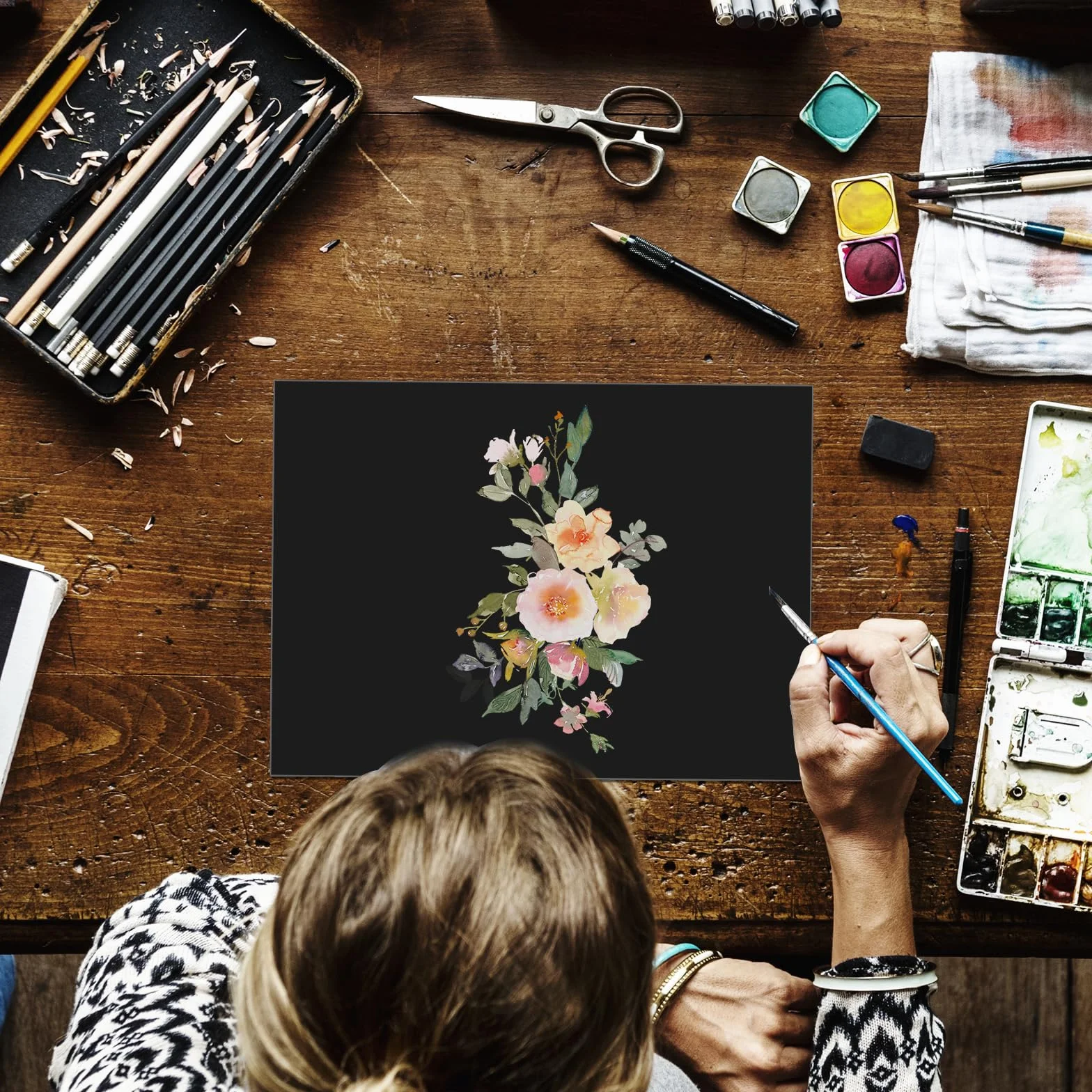 Atliberswo 50 arkuszy papieru kolorowego, czarny, 280 g/m², czarny papier A4, karton do majsterkowania, do pakowania prezentów, rzemiosła artystycznego, druków i kart fotograficznych, papieru
