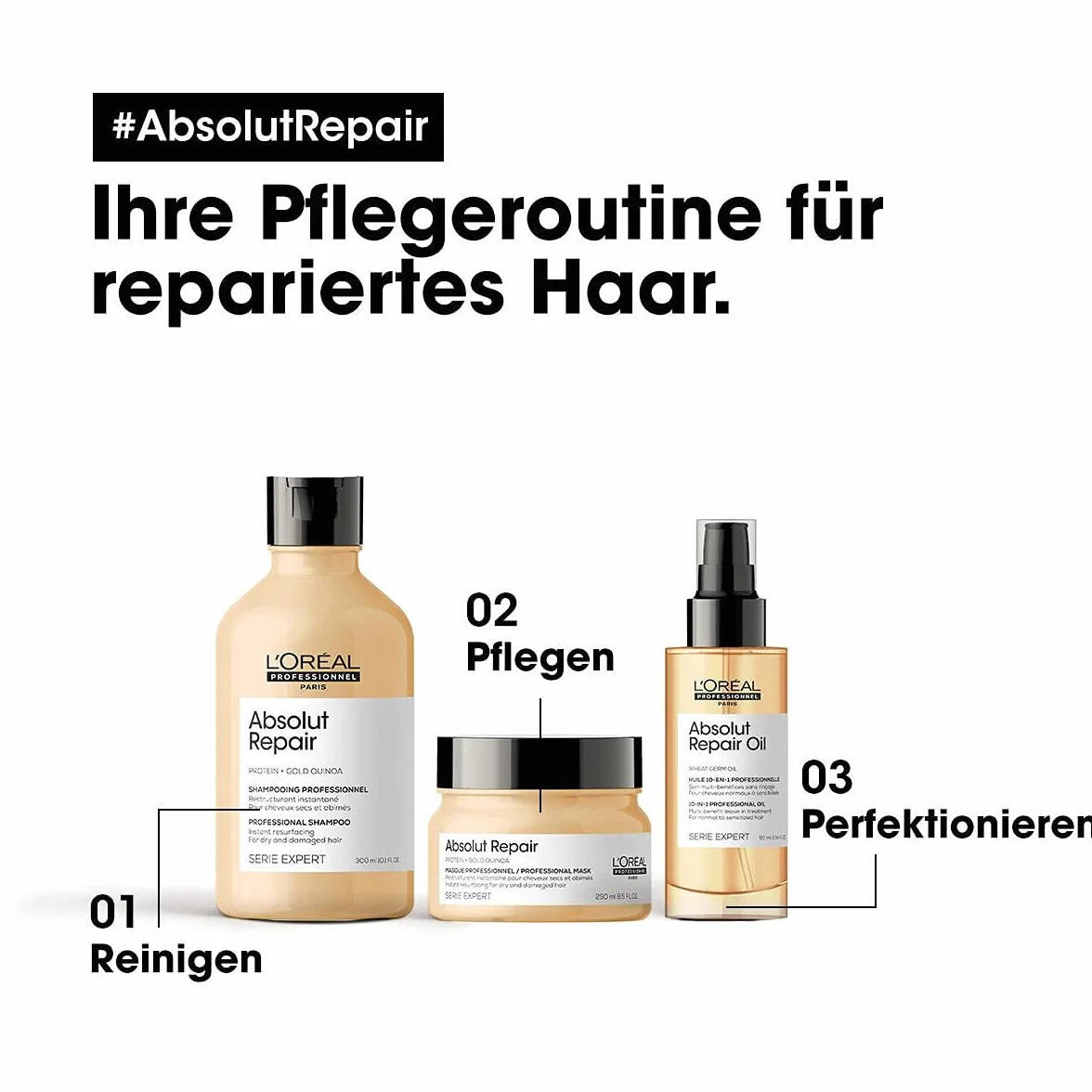 L'Oréal Professionnel Naprawiająca maseczka do włosów zniszczonych i suchych, z komosą Quinoa, seria Expert, Absolut Repair