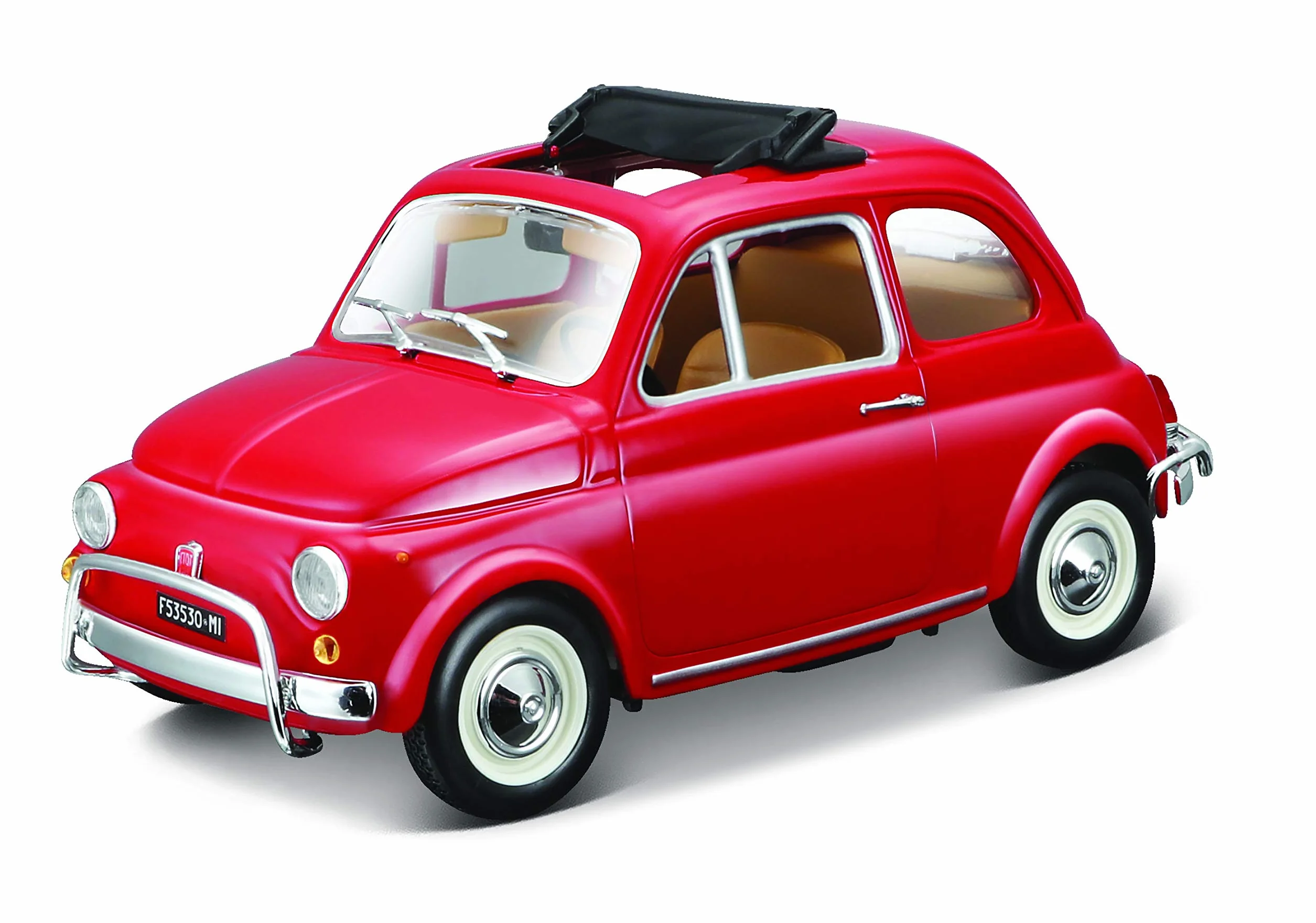 BBURAGO - Fiat 500L (1968) - Realistyczny model samochodu w skali 1:21, oficjalna licencja Fiat, zalecany od 3 lat