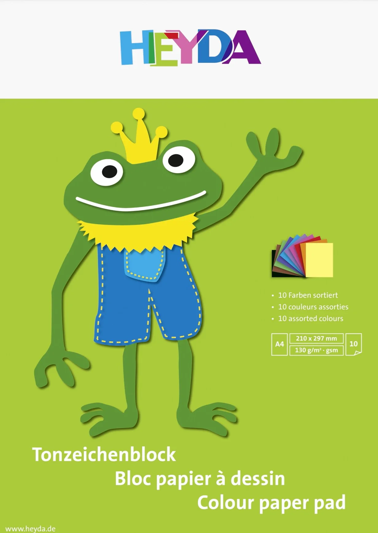 Heyda 2047125 Blok Rysunkowy, Wielokolorowy, A4/10 szt.