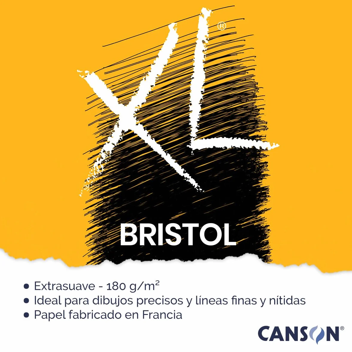 Canson XL Bristol blok do rysunku na spirali, A4, 50 arkuszy, 180 g/m², bardzo gładki