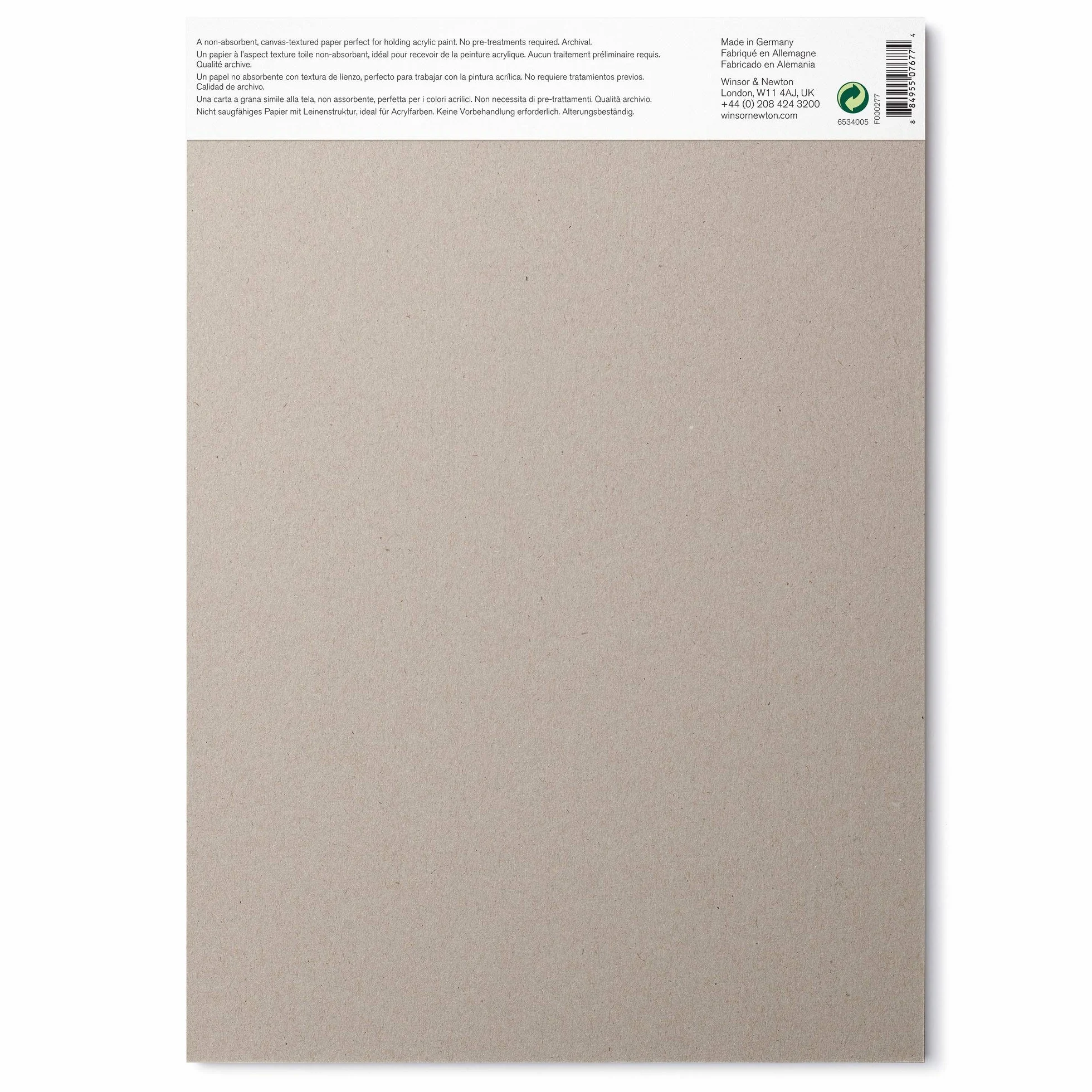 Winsor & Newton 6534005 papier akrylowy w bloku - 15 arkuszy o strukturze płótna DIN A4, 300 g/m², bezkwasowy, bez rozjaśniaczy optycznych, odporny na starzenie się farb akrylowych i mediów, biały
