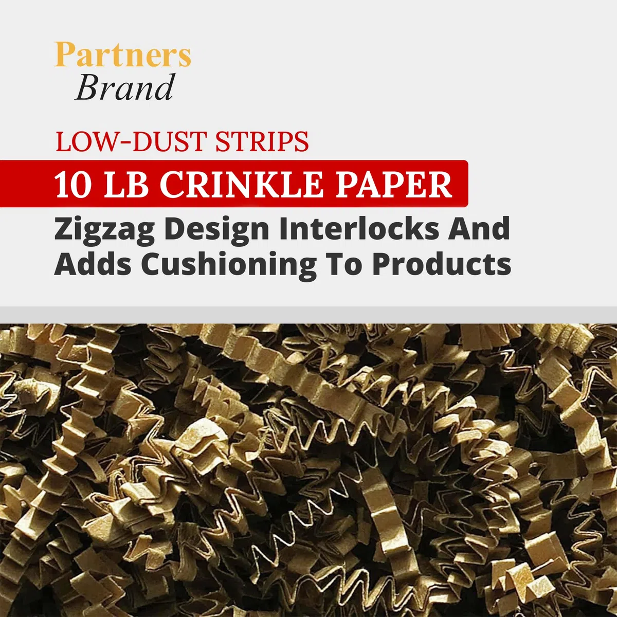 PARTNERS BRAND Crinkle Paper 10 lb. Kraft Crinkle Paper 1-Opakowanie | Papier pakowy do wysyłki, przemieszczania się i przechowywania materiałów