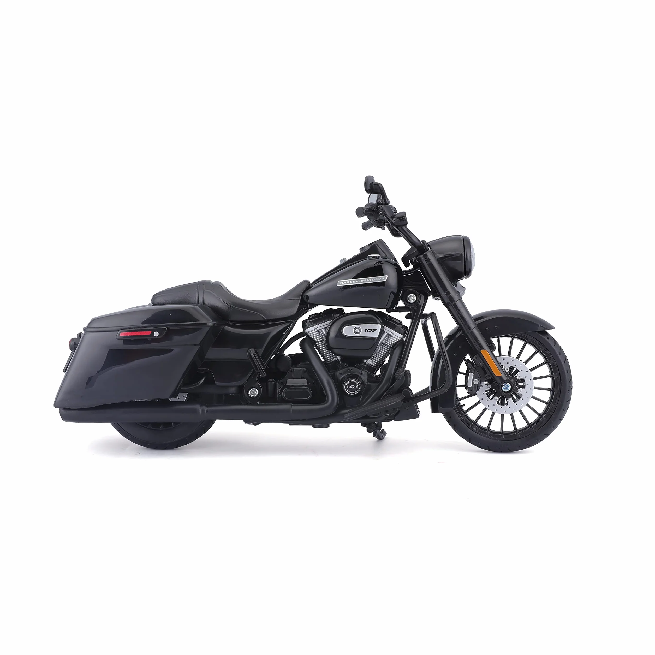 Maisto Harley-Davidson Road King Special: oryginalny model motocykla 1:12, widelec skrętny, ruchoma podpórka boczna, 20 cm, czarny (532336)
