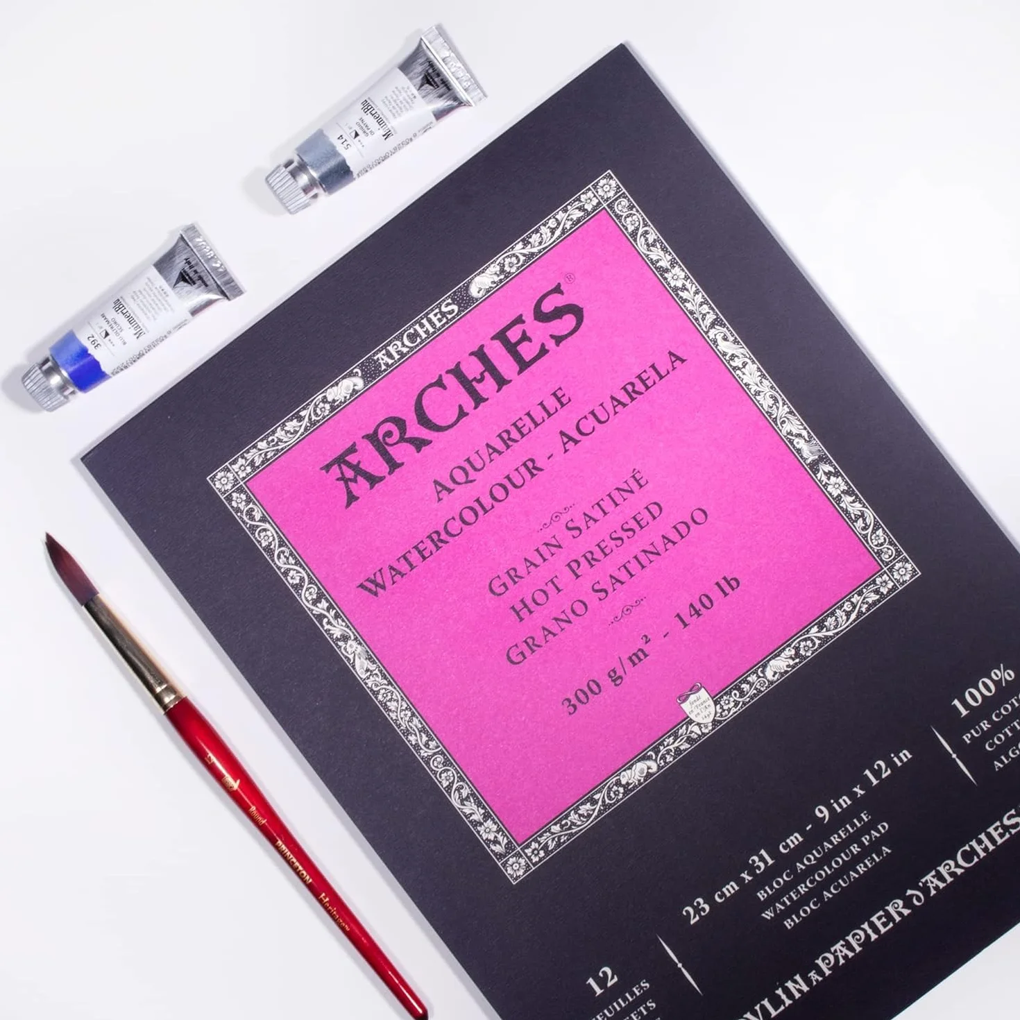 ARCHES A1795097 Block Enc 23 x 31 12H akwarela 100% satyna 300 g biały Nat