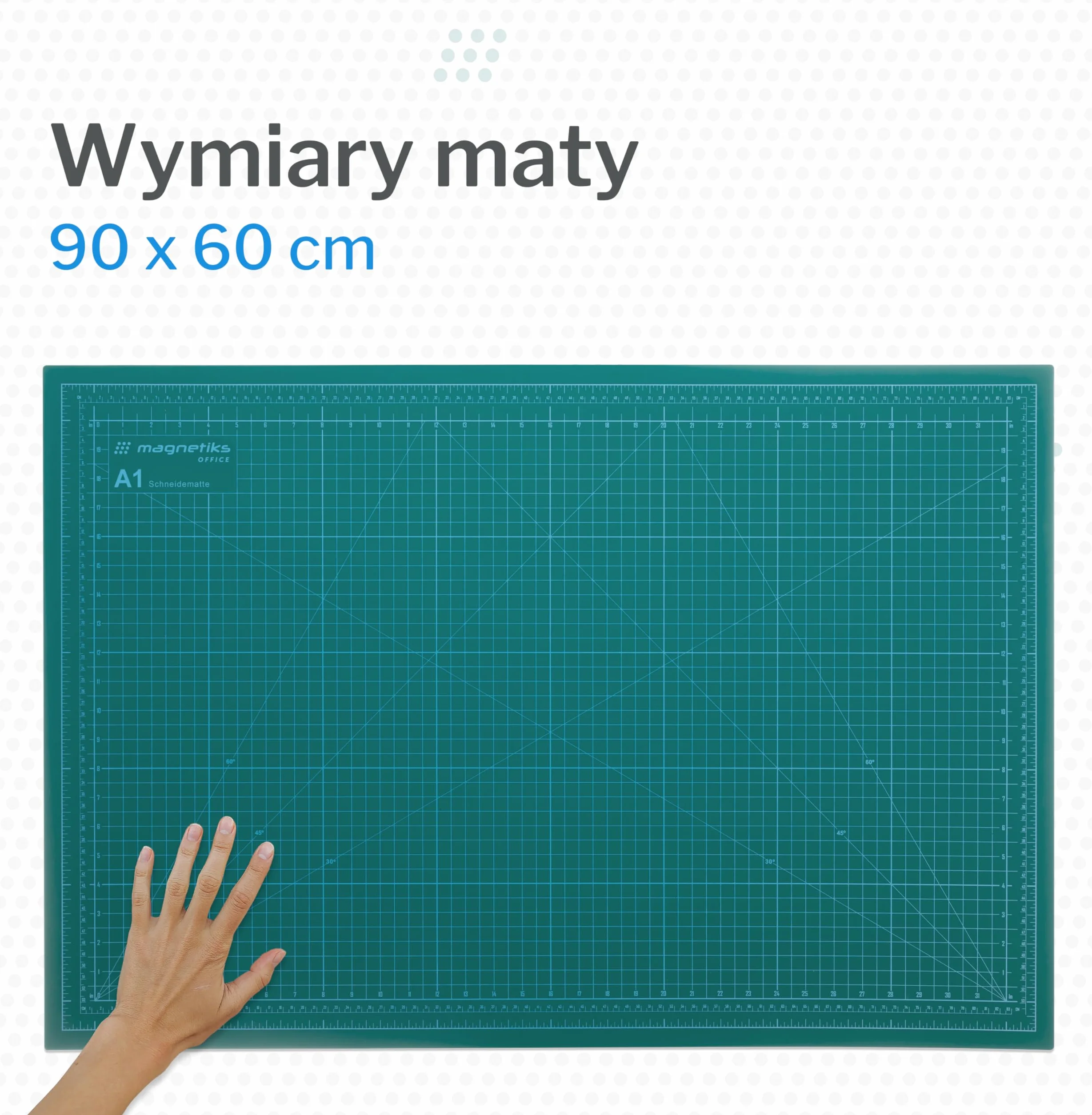 mata do cięcia A1 | podkładka do cięcia samoregenerująca, dwustronna, zielona 90x60 cm | podkładka do prac kreatywnych do rękodzieła, szycia, cięcia | cutting mat