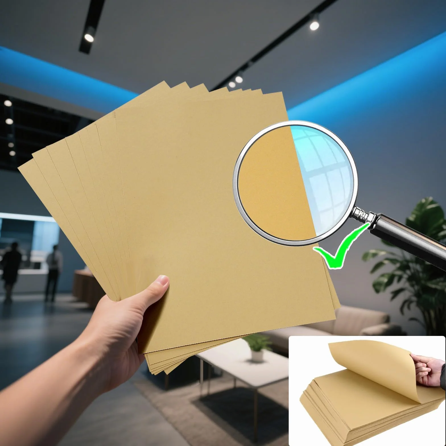 Mbsomnus 60 arkuszy papieru kartonowego A4, brązowy papier do drukarek, 297 x 210 mm, gruby papier do zaproszeń, ślubnych kartek DIY