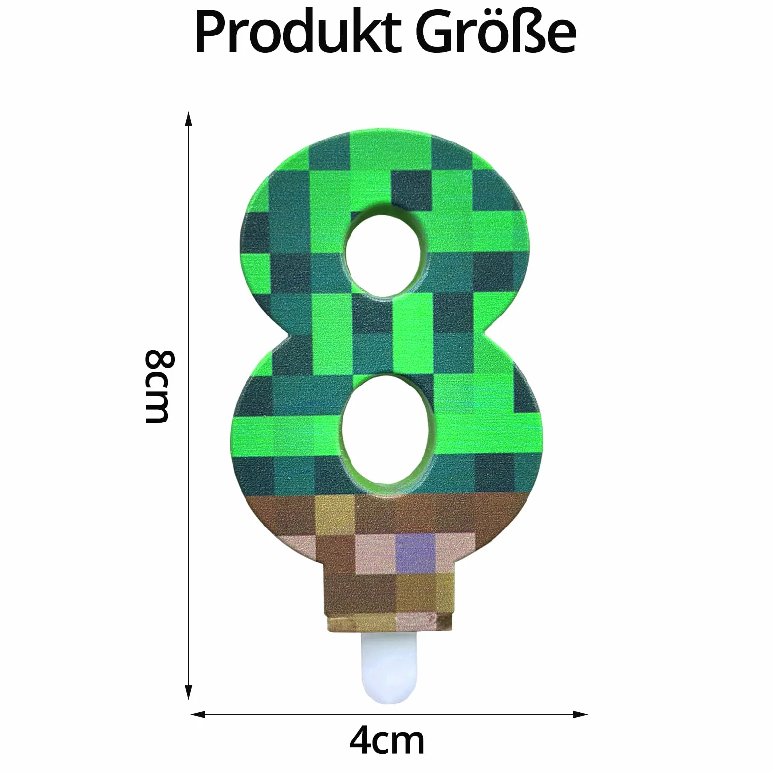 DazzJoy Żywa Świeca Pixel 8 Urodziny Chłopiec Dekoracja, Żywe Świece Urodzinowe Cyfry 8, Świece Dekoracyjne Z Tematem Kartunków I Gry 8. Urodziny Chłopiec, Świeca Urodzinowa Gracza 8 Lat, Gry Pixelowe