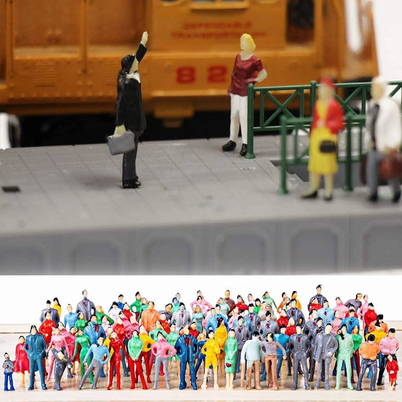 100 sztuk mini figurek, figurki H0, modelarstwo, ręcznie malowana figurka Tiny Passengers, figurka z piasku, model ludzi, na miniaturowe sceny, trening, kolejkę, stół piaskowy, skala