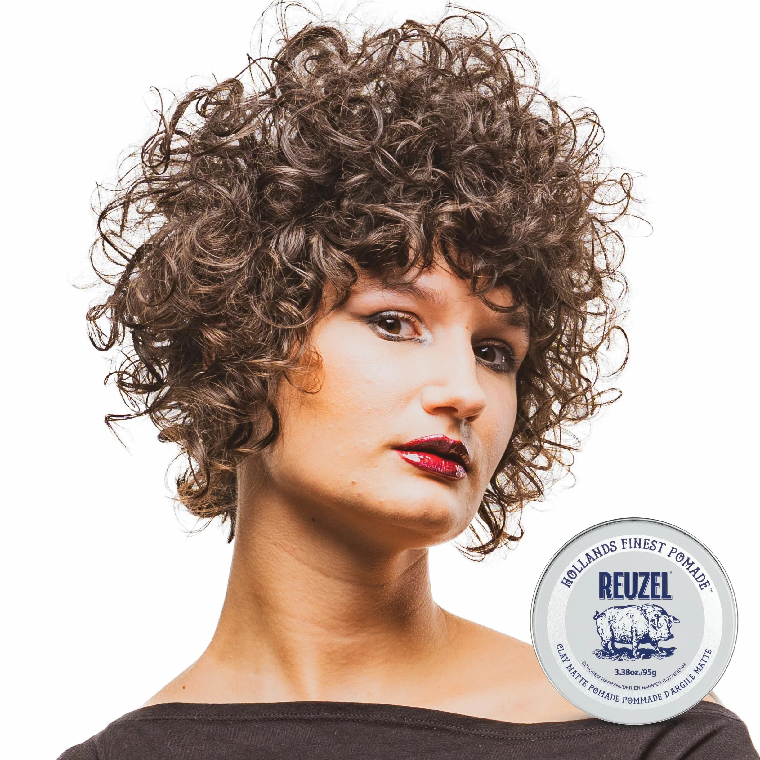 Reuzel Matowa pomada glinkowa, pomada bez połysku, o średnim utrwaleniu, do naturalnego stylu i wykończenia, 3,38 oz./95 g