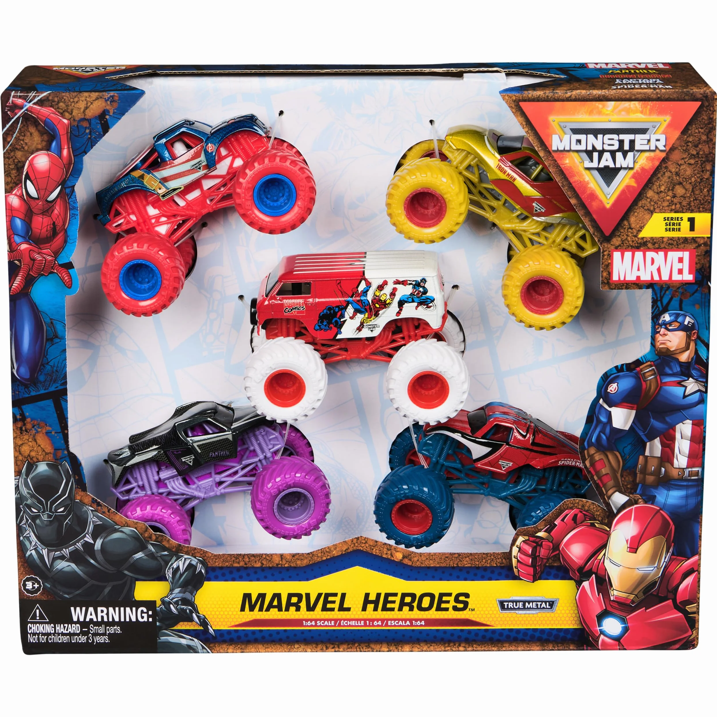 Monster Jam Zabawka samochód ciężarowy 1to64 odlewany Marvel I