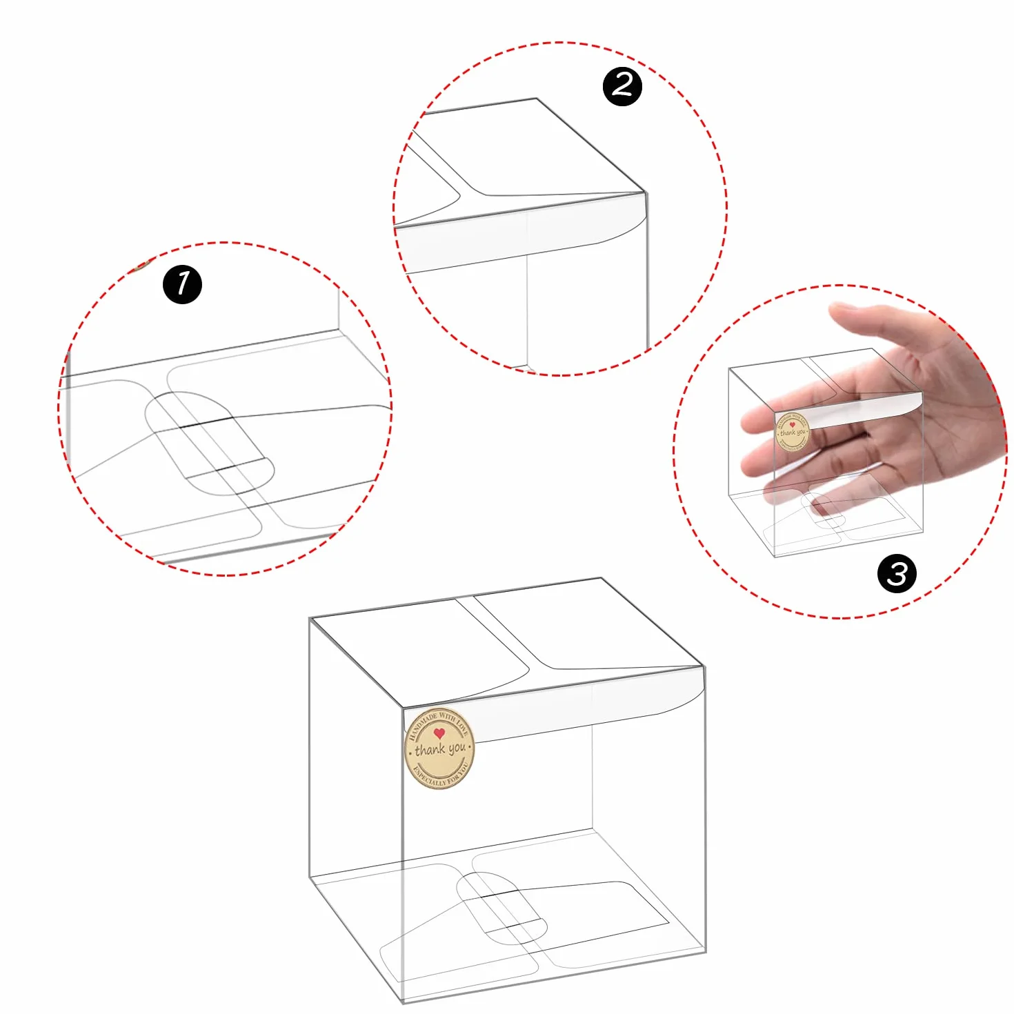 CHRI 50 sztuk przezroczystych plastikowych pudełek na prezent Pudełka na prezent 8x8x8 cm Przezroczyste pudełko Clear Cube Pudełka na ślubne upominki na słodycze, czekoladki, Walentynki, imprezy