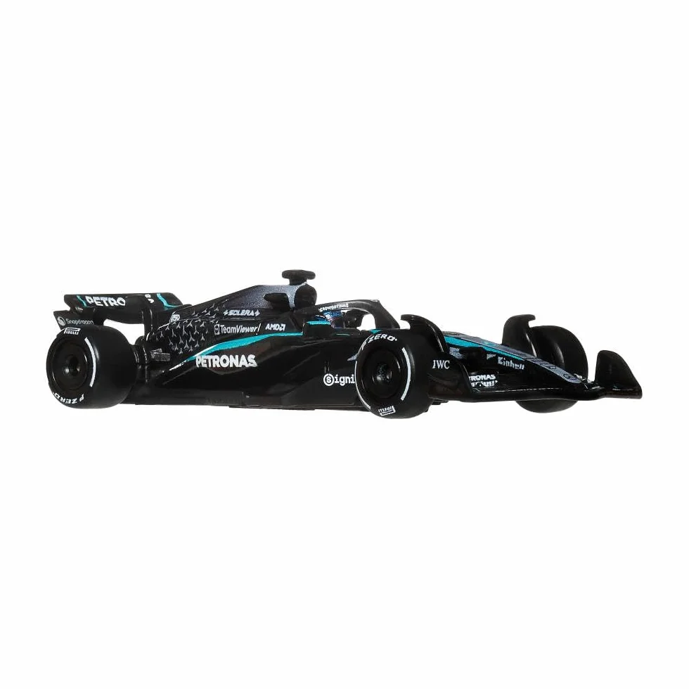 Hot Wheels Premium Formuła 1 Samochodzik Bolid F1 Mercedes-Benz – George Russel #63, samochód wyścigowy w skali 1:64, opony Real Riders i metalowa konstrukcja, auto dla dorosłych kolekcjonerów, JKD80