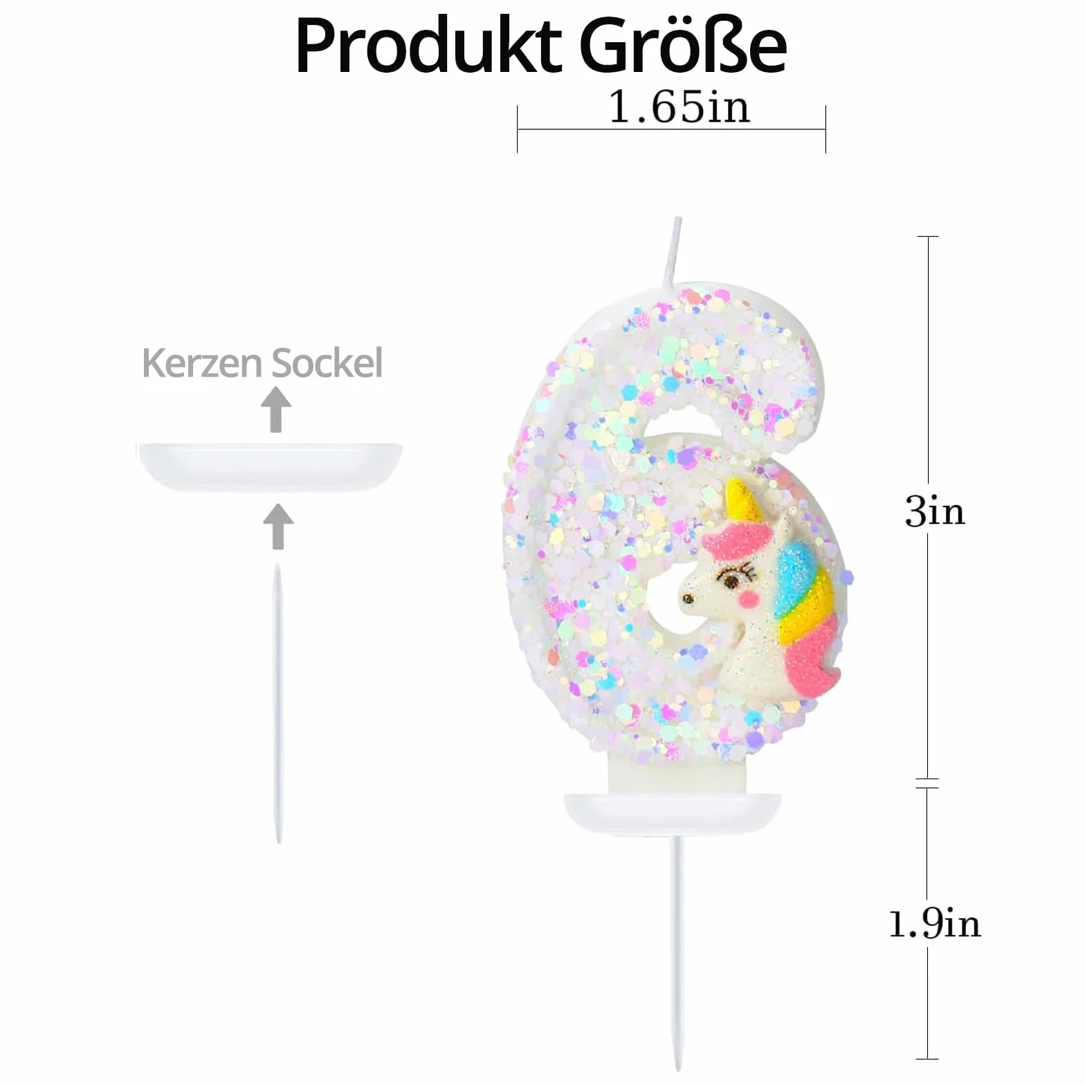 DazzJoy Jednorożec świece urodzinowe cyfry 6