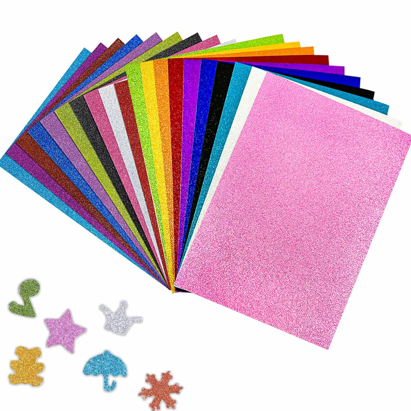 Samoprzylepny Brokatowy Papier, Błyszczący Kartonowy do Znaków Artystycznych, Rękodzieła, Pakowania Pudełek, Dekoracji Imprez i Scrapbookingu, A4, 10