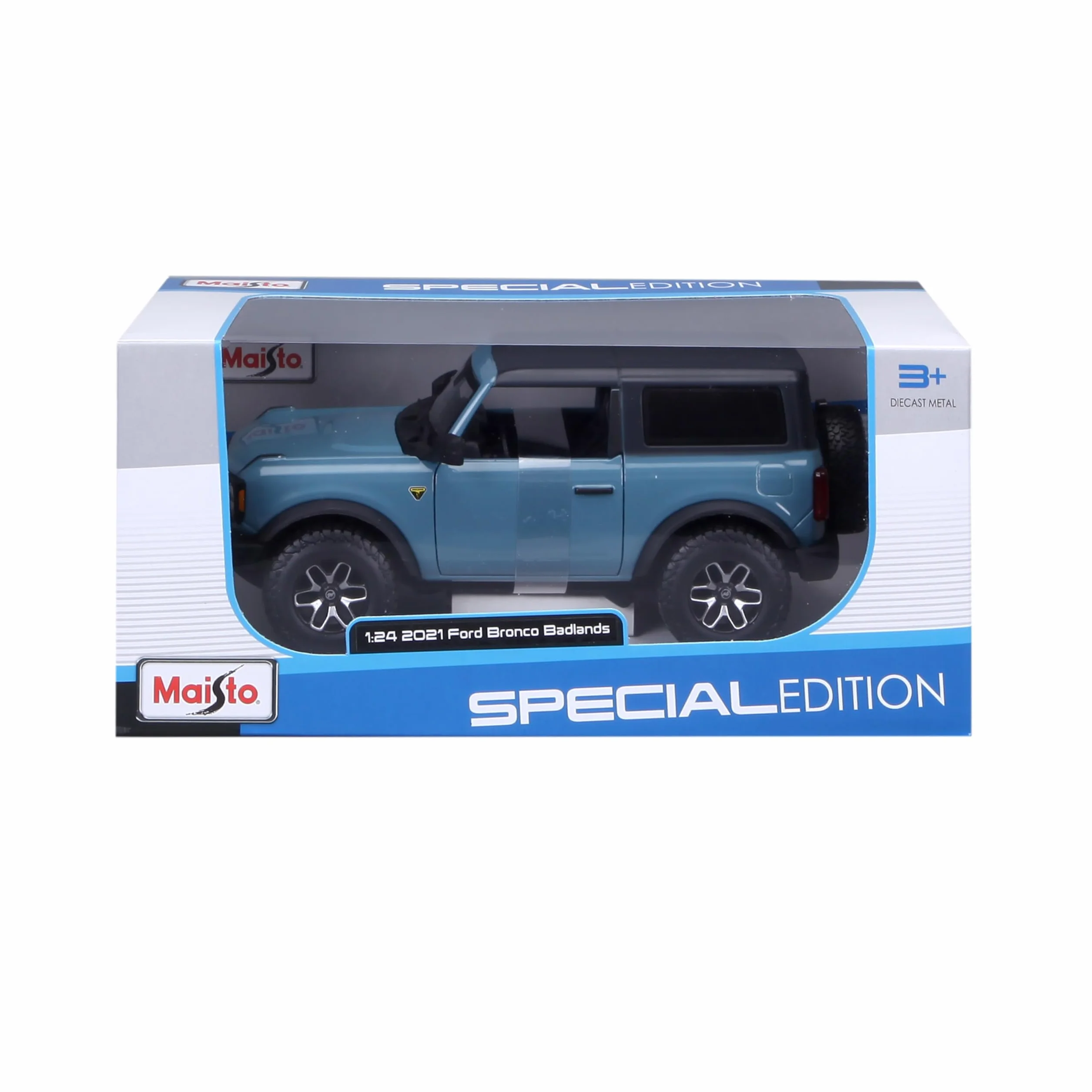 Maisto Ford Bronco Badlands (2020): model samochodu w skali 1:24, drzwi ruchome, ok. 20 cm, żółty (31530)