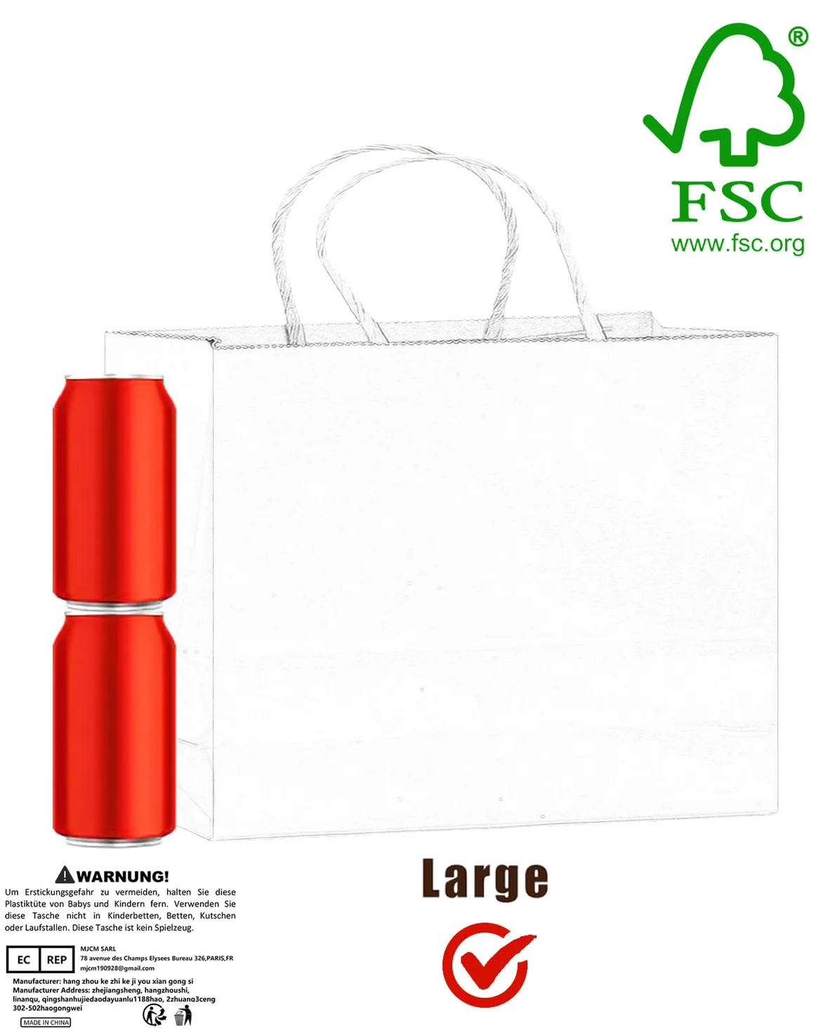 Gcardist 100 sztuk dużych torebek na prezenty z papieru z uchwytami – 32 cm × 11 cm × 25 cm, torebki na imprezę z papieru kraft – 16 jednolitych kolorów