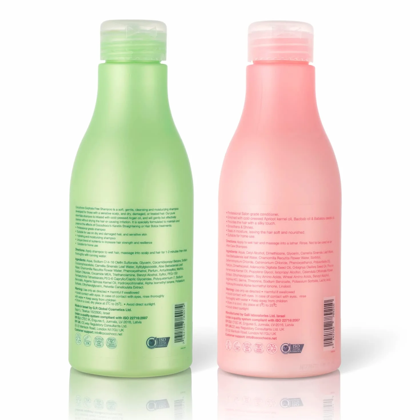 Zestaw COCOCHOCO Professional szampon do pielęgnacji po zabiegu 400 ml i odżywka bezsiarczanowa do włosów 400 ml - Free sulphate