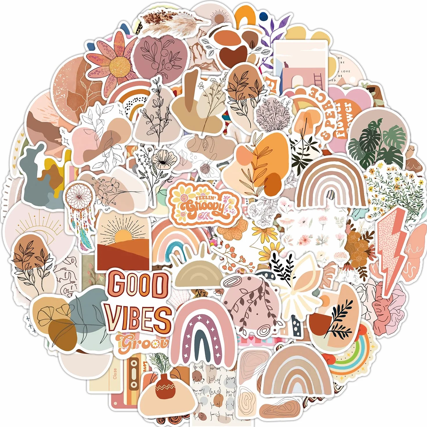 Naklejki boho 100 sztuk na laptop, telefon, podkładkę, walizkę, gitarę, scrapbooking