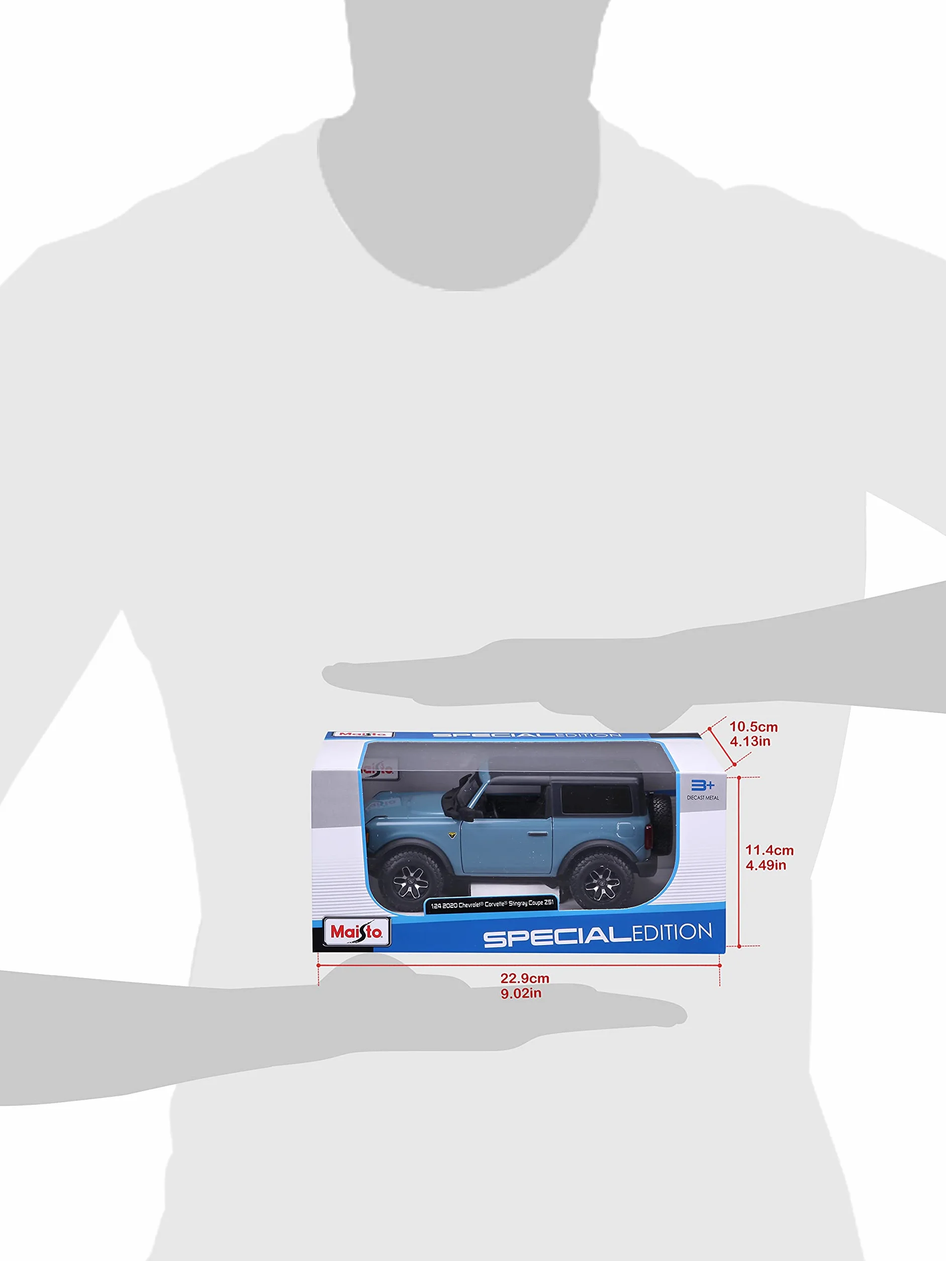 Maisto Ford Bronco Badlands (2020): model samochodu w skali 1:24, drzwi ruchome, ok. 20 cm, żółty (31530)