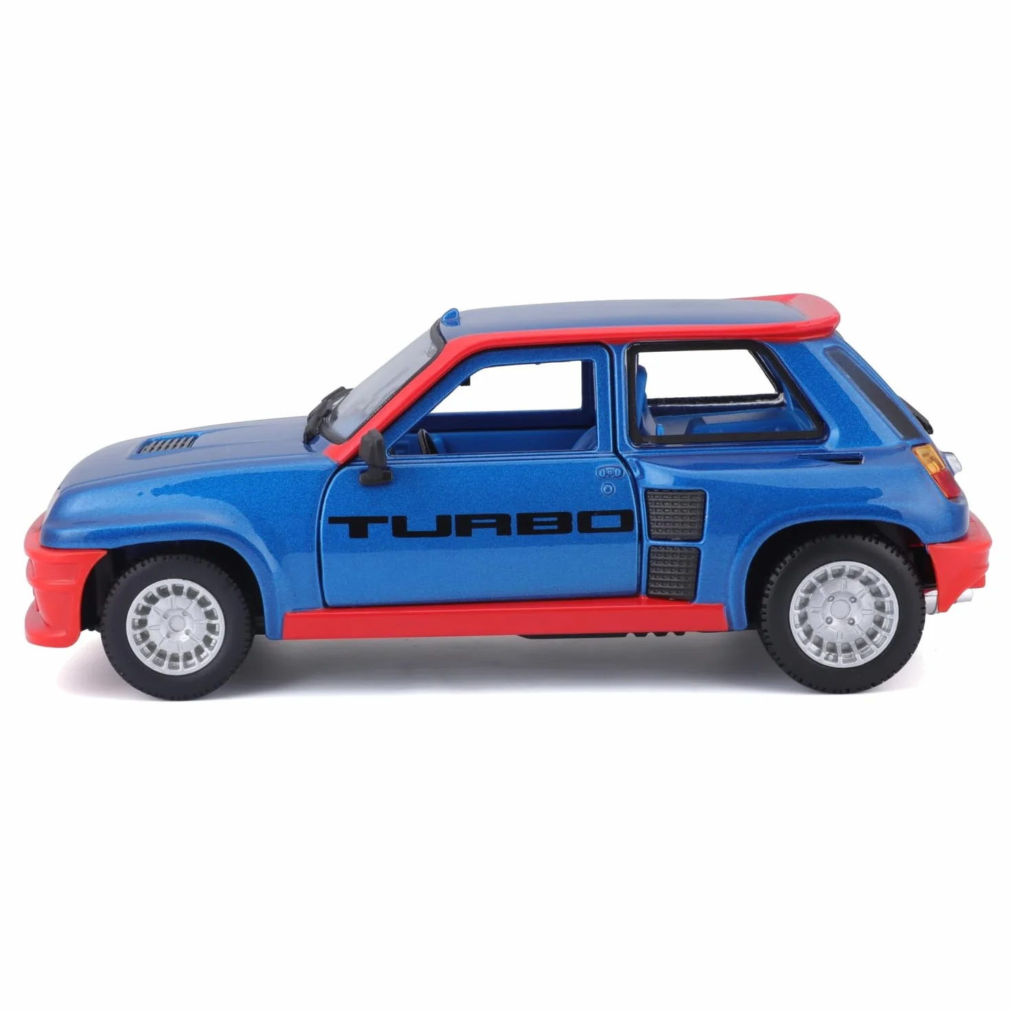 Bburago - Renault 5 Turbo, Samochód Diecast Skala 1:24, Szczegółowa Replika z Otwieranymi Drzwiami, Dostępny w Kolorze Niebieskim i Czerwonym, Licencja Renault, Wiek 3+