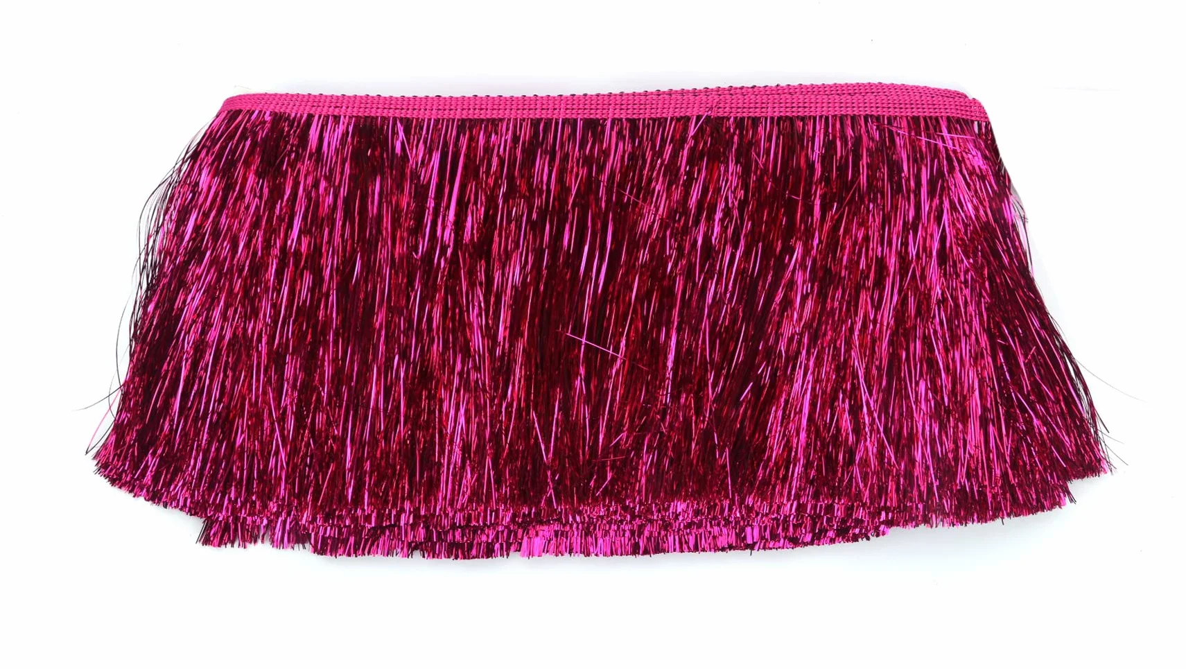 YYCRAFT Girlanda z frędzlami o szerokości 10 cm, ozdobna, kostium do tańca, frędzle, efekt błyszczącej folii, dekoracja imprezowa (10 metrów, różowy (Hot Pink)