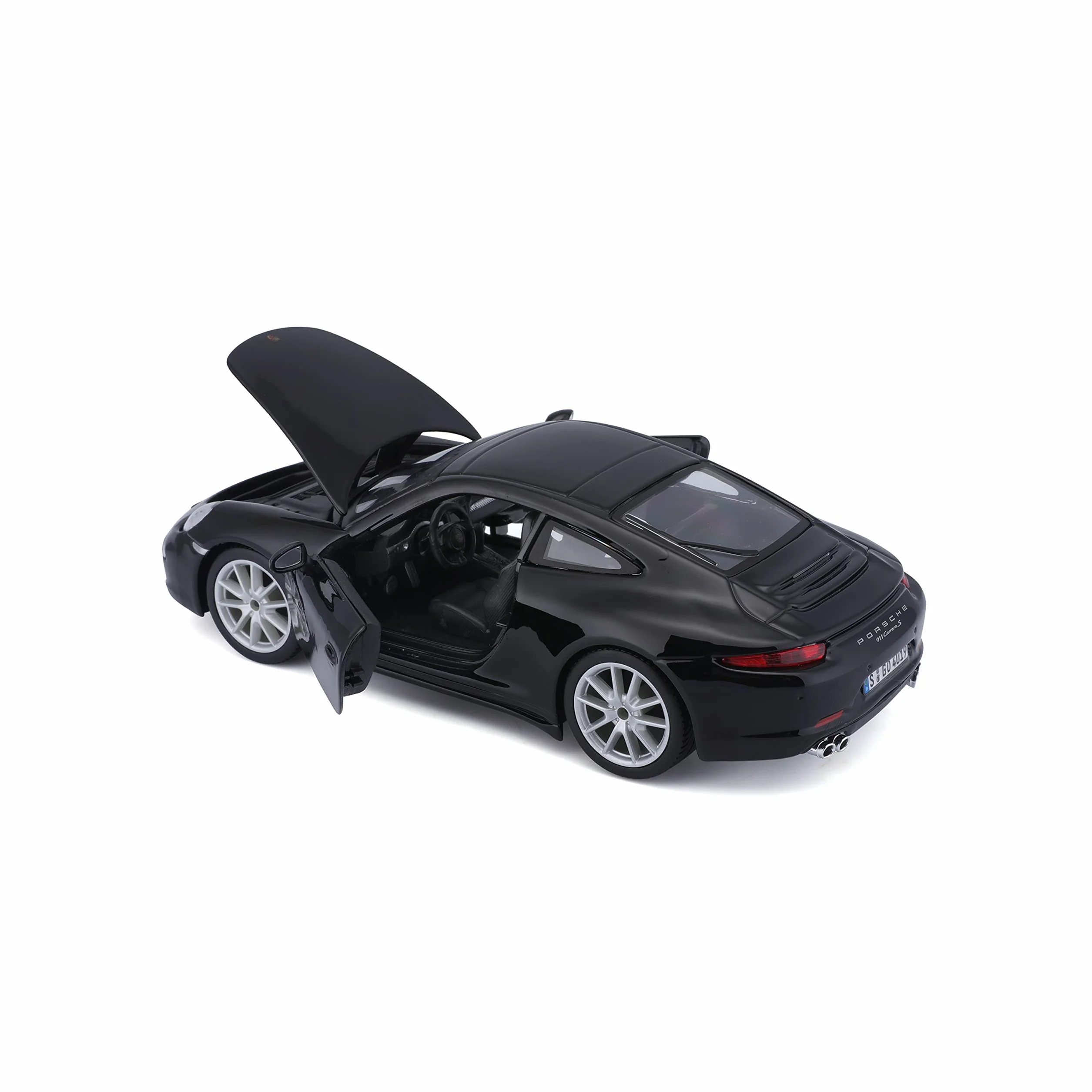 Bauer Spielwaren 18-21065B Porsche 911 Carrera S model samochodu w skali 1:24, czarny, M