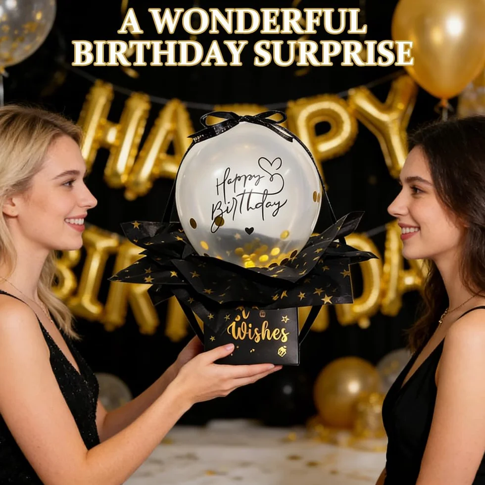 Pudełka na pieniądze z okazji urodzin, pudełko na prezent z balonem, kreatywne pudełko DIY, Geldgeschenke Geburtstag, Überraschungsbox mit Luftballons, rodzina, przyjaciele, romantyczne okazje (A)