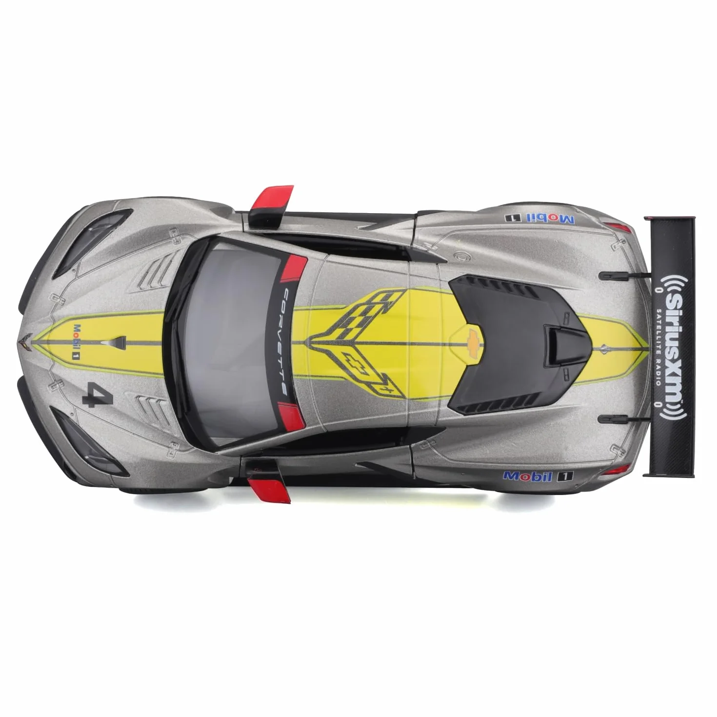 Bburago - Chevrolet Corvette C8R - Żółty - Nowość 2024: metalowa replika wyścigów w skali 1/24. Szczegóły wnętrza, otwierane drzwi i kaptur zapewniają autentyczne wrażenia