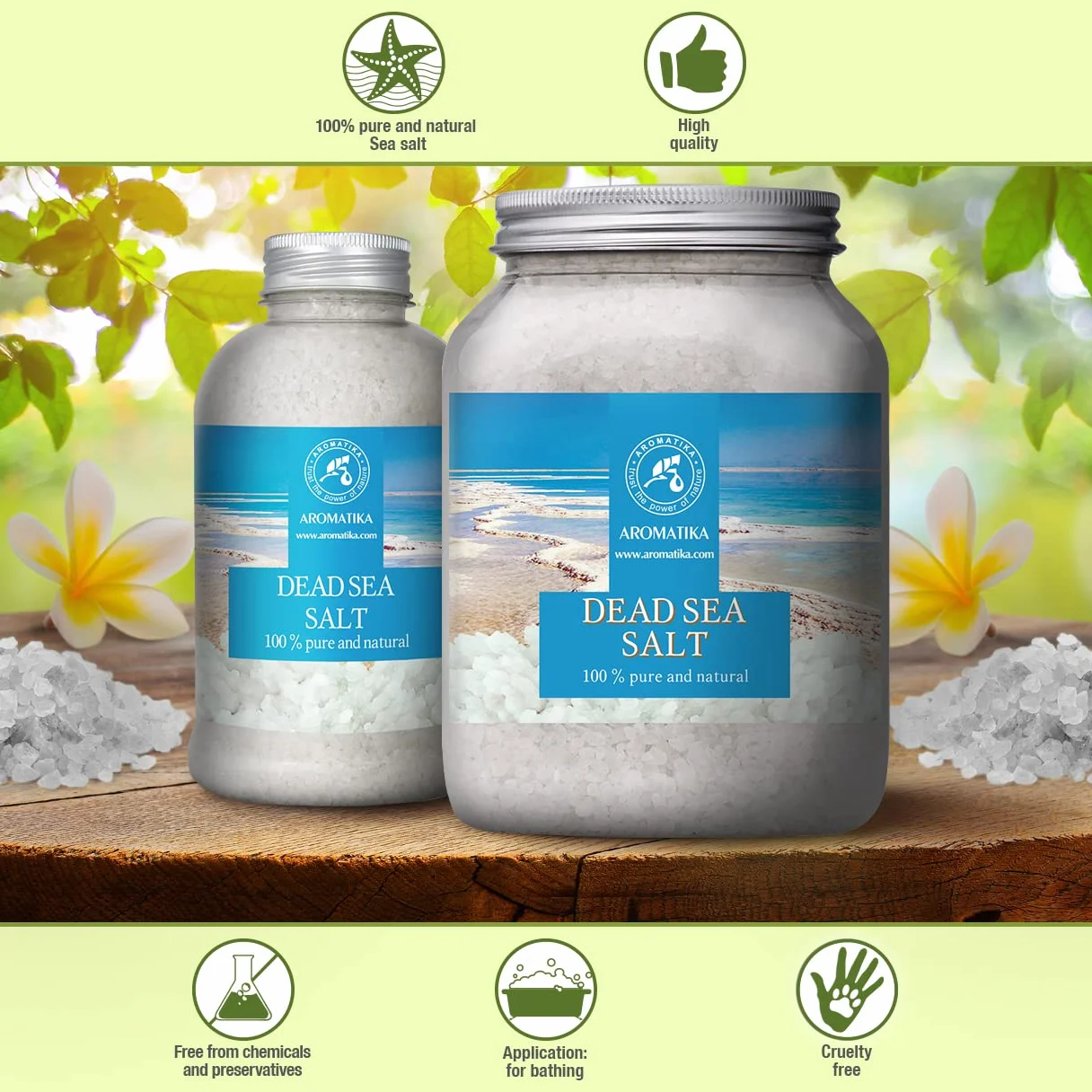 Dead Sea Salt 1000g - 100% Pure and Natural - Dead Sea Salts 1 kg- Best for Good Sleep - Stress Relief - Bath - Beauty - Relaxing - Bath Salts