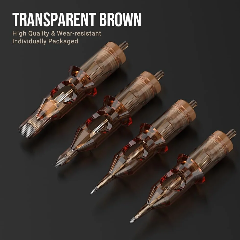 HAWINK Wkłady do tatuażu igły jednorazowe mieszane 50 szt. # 10 Bugpin zakrzywiony/okrągły magnum shader miękka krawędź 7RM 9RM 11RM 13RM 15RM EN02-50KIT-T