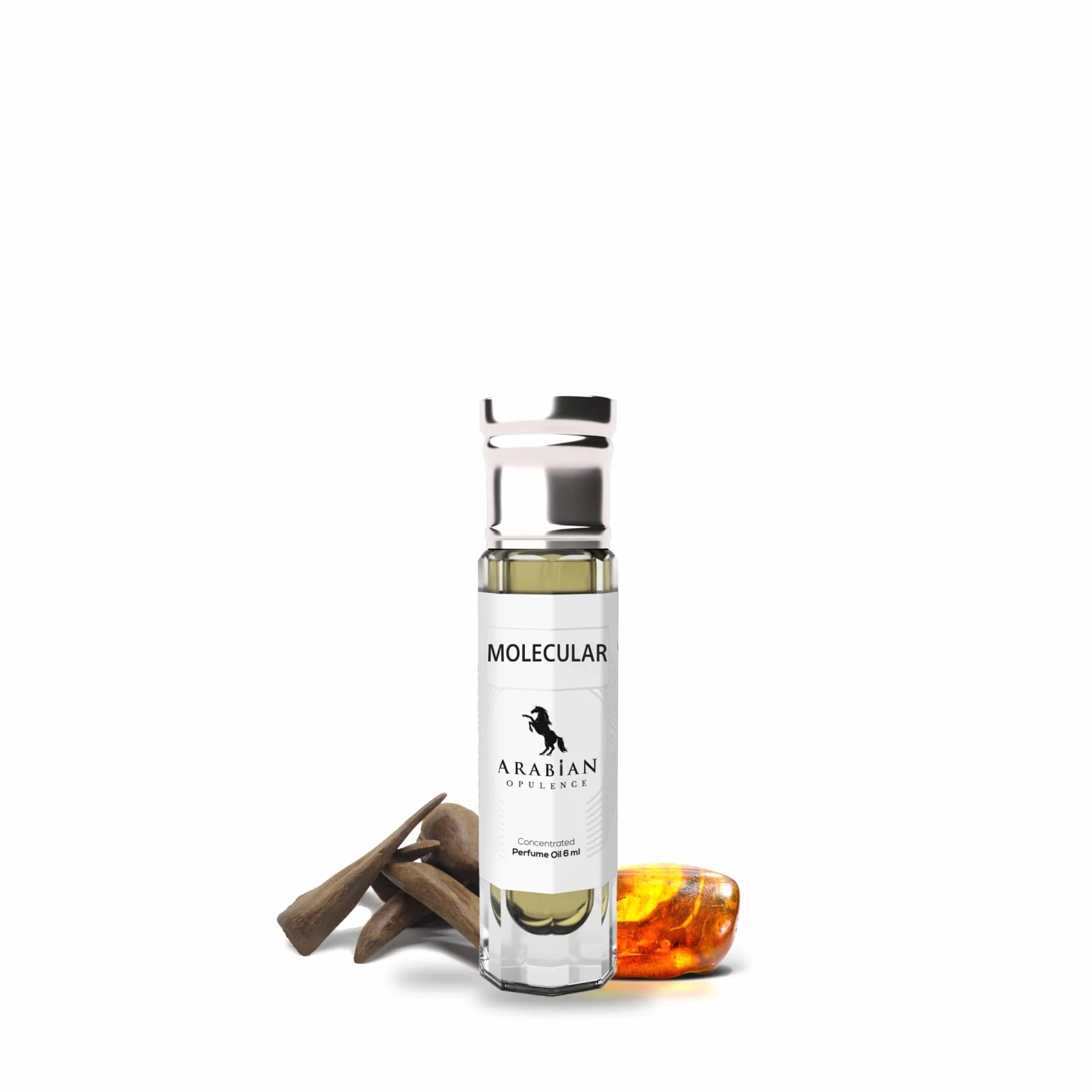 Arabian Opulence FR201 MOLECULAR olejek perfumowany w kulce, skoncentrowany olejek do ciała, długotrwały olejek na bazie oleju, dla mężczyzn i kobiet, butelka podróżna, bez alkoholu, 6 ml
