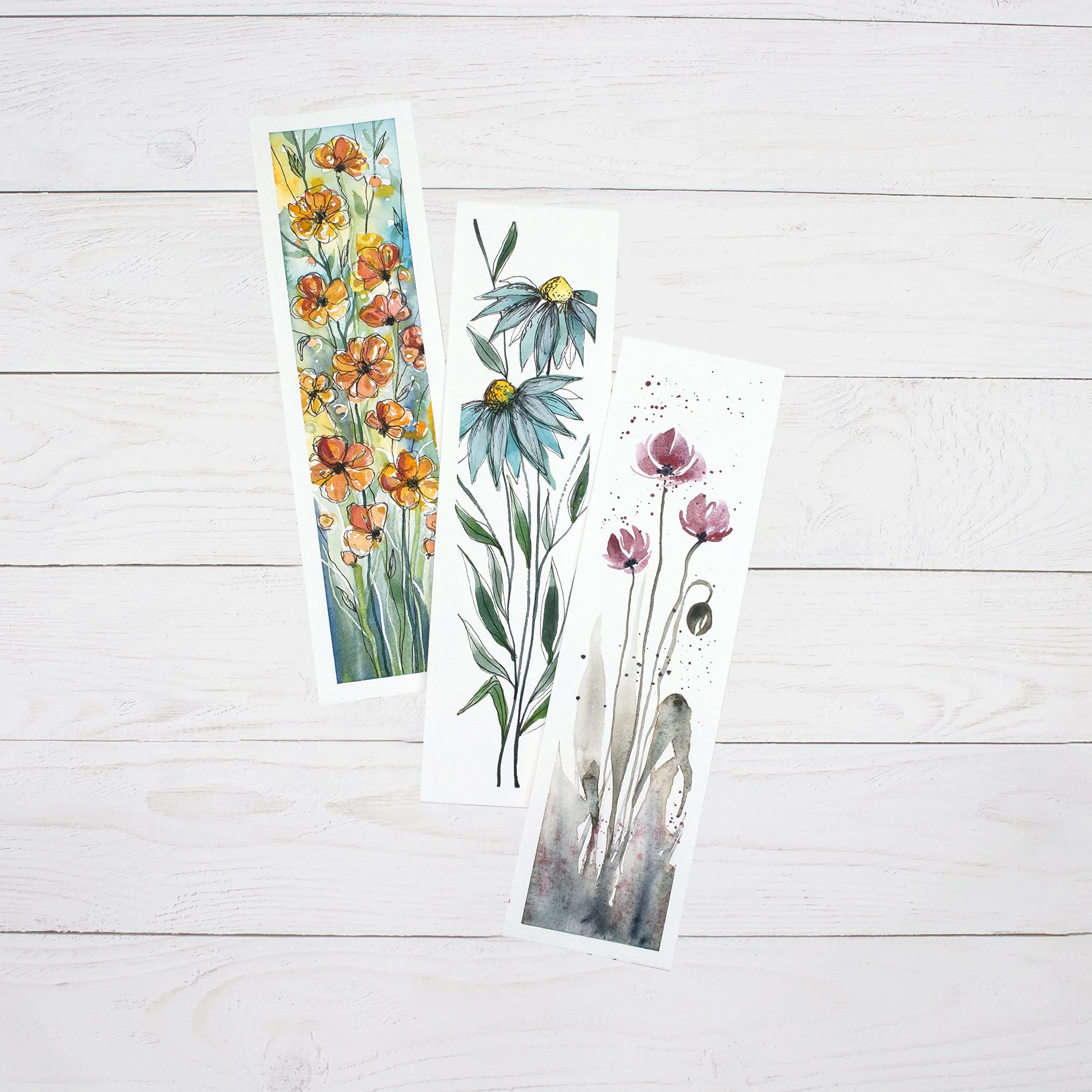 Hahnemühle Watercolour Bookmark Pad, akwarelowy blok do zakładek, 100% bawełna, matowa, 300 g/m², 5,5 x 20 cm, 15 arkuszy