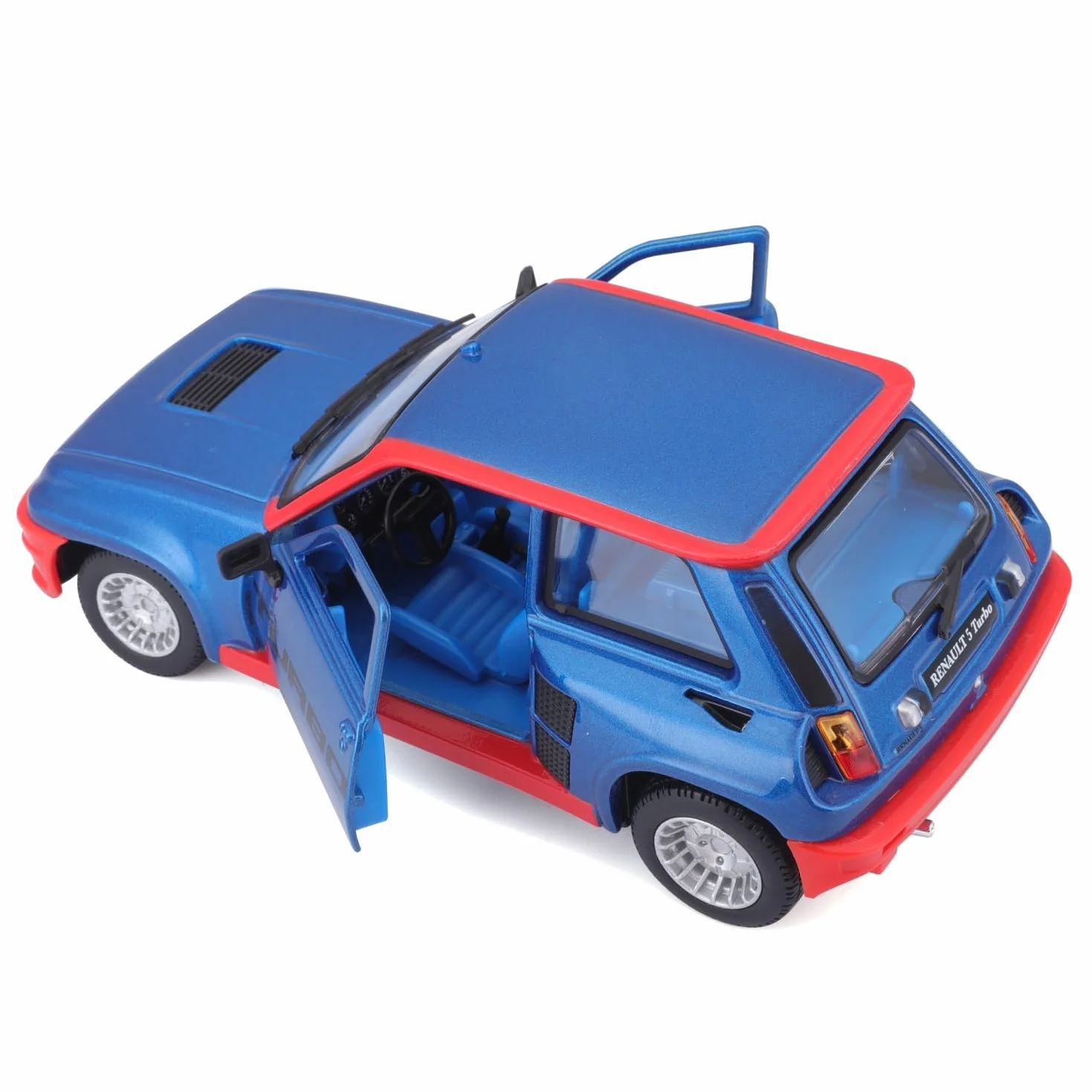 Bburago - Renault 5 Turbo, Samochód Diecast Skala 1:24, Szczegółowa Replika z Otwieranymi Drzwiami, Dostępny w Kolorze Niebieskim i Czerwonym, Licencja Renault, Wiek 3+