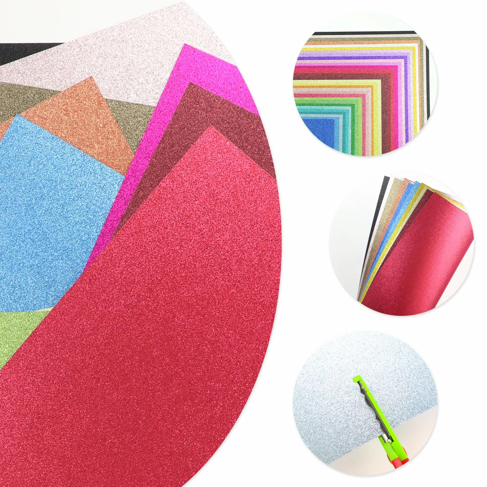30 arkuszy – dwustronny papier brokatowy do majsterkowania, kolorowy, błyszczący papier A4 – 30 kolorów 250 g/m², kolorowy papier do majsterkowania i tworzenia