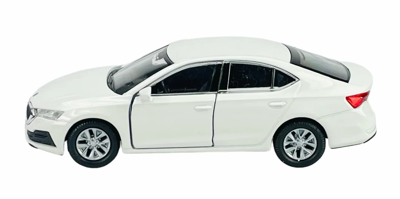 Welly 43806 model samochodu, kompatybilny z Skoda Octavia MK4 2019, biały, ok. 1/34-1/39, metalowy odlew