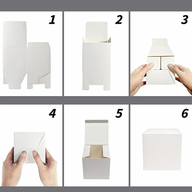Pudełka kartonowe, 30 sztuk, z papieru typu kraft, pudełka kartonowe z pokrywką, kwadratowe pudełko na prezent, urodziny, imprezę, wesele (10 x 10 x 10 cm, białe)