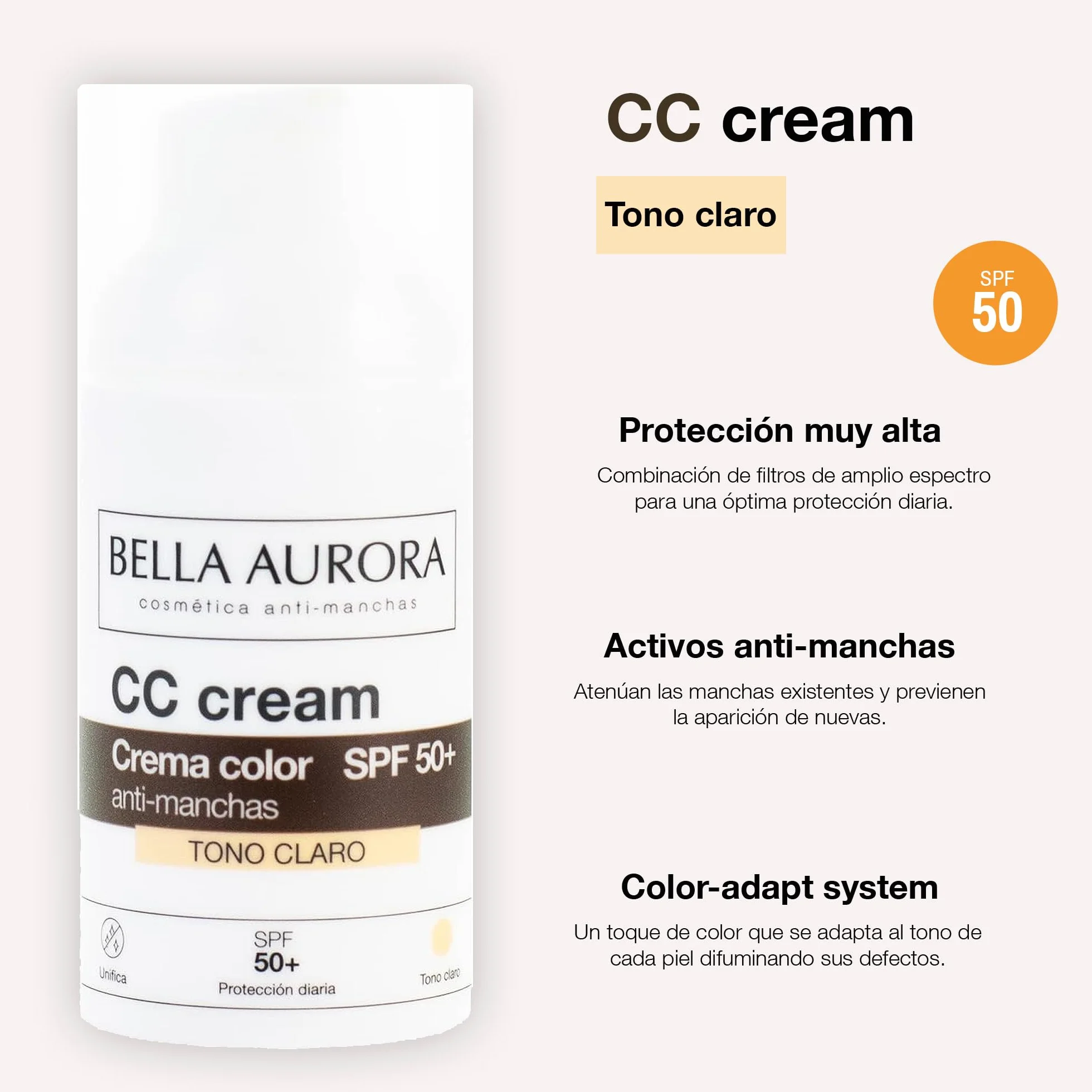 Bella Aurora, Cc Cream Anti-Manchas Tono Claro Spf50+ 30 Ml, Krem Do Twarzy, Wielobarwny, U, Kobieta