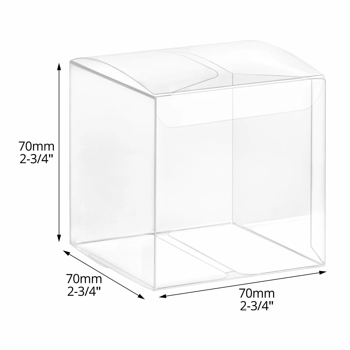 QWORK® przezroczyste pudełko prezentowe, 30 sztuk, 7 x 7 x 7 cm, do przechowywania biżuterii, tortów i słodyczy