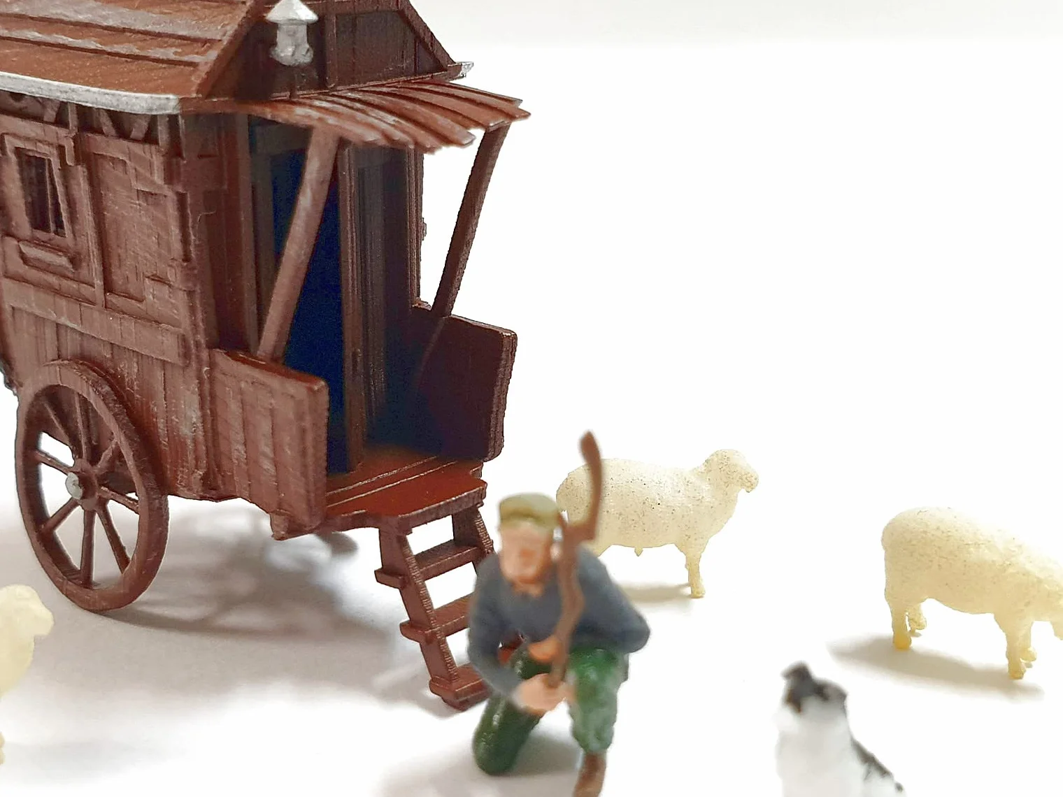 Skala H0 Figurki 1:87 Iberplace 30004 Zestaw Owczarek Owca Dekoracje Akcesoria do modelu kolejowego
