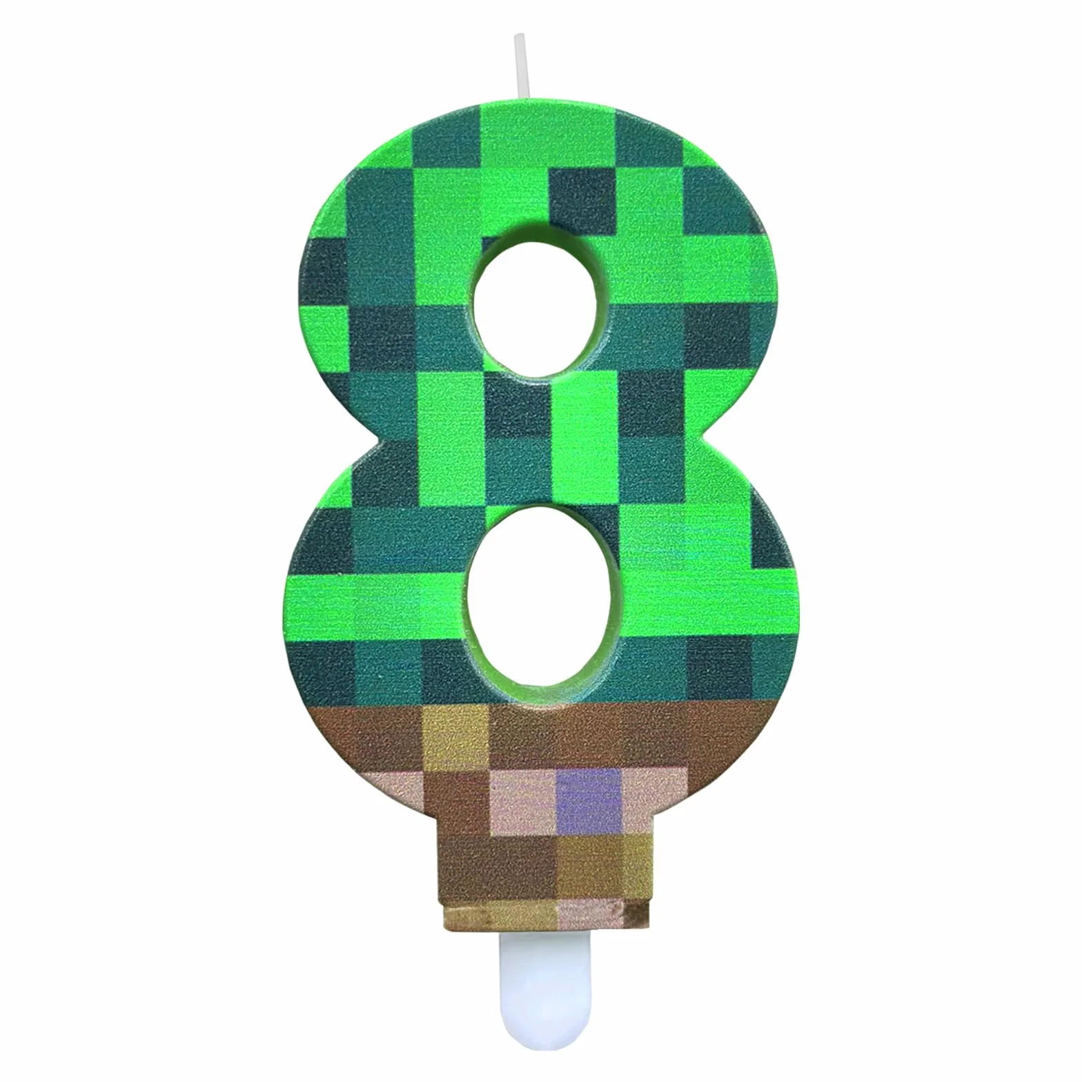 DazzJoy Żywa Świeca Pixel 8 Urodziny Chłopiec Dekoracja, Żywe Świece Urodzinowe Cyfry 8, Świece Dekoracyjne Z Tematem Kartunków I Gry 8. Urodziny Chłopiec, Świeca Urodzinowa Gracza 8 Lat, Gry Pixelowe