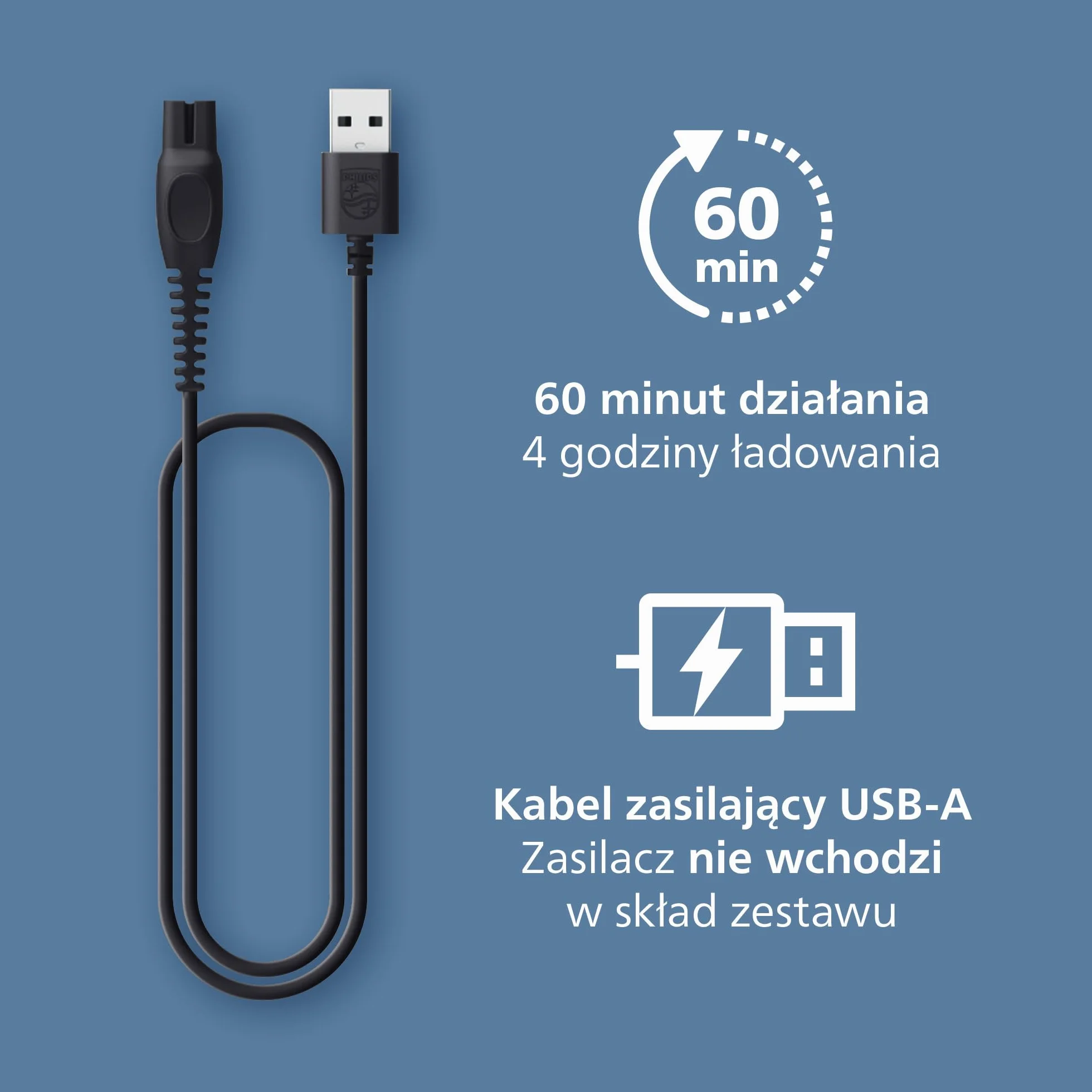 Trymer do brody Philips z serii 3000 – samoostrzące się ostrza z zaokrąglonymi końcówkami, 20 ustawień, nasadka Lift&Trim, 100% wodoodporności, wskaźnik naładowania baterii, miękkie etui, BT3619/15