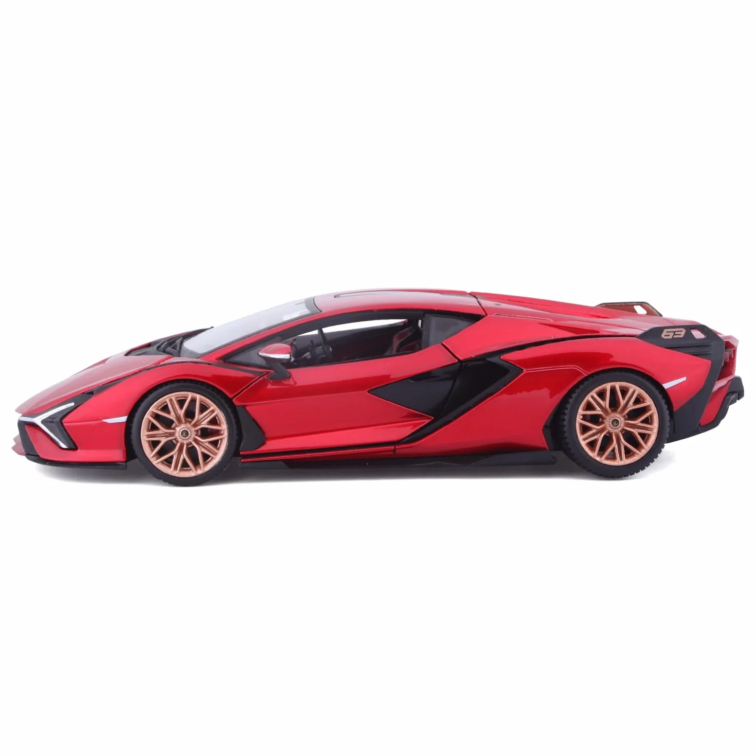 Bburago Lamborghini SIAN FKP 37 Super Car - skala 1:24 - niesamowicie szczegółowa odlewana ciśnieniowo replika kolekcjonerskiego modelu pojazdu