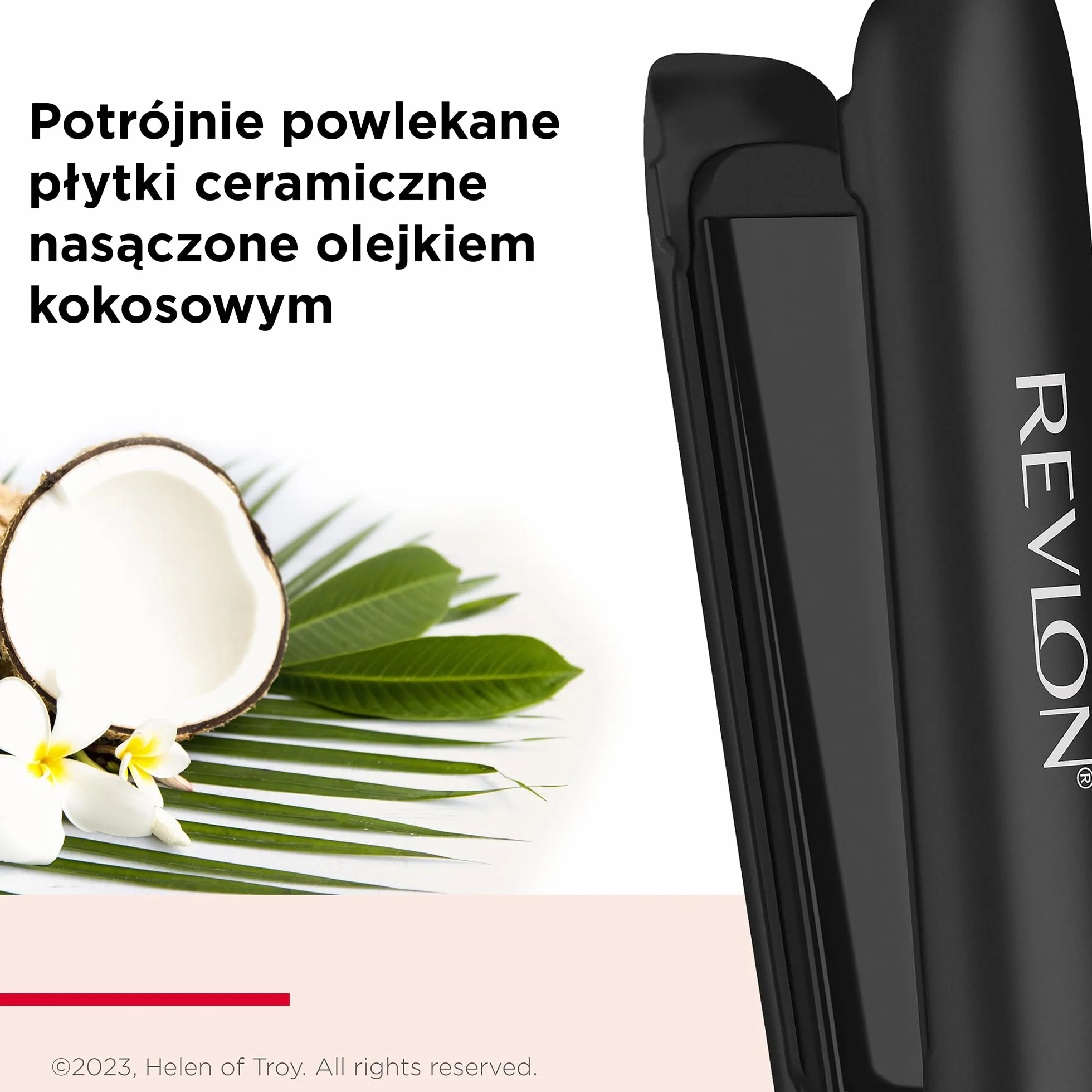 Revlon Smoothstay Coconut Oil-Infused Hair Straightener (25mm Triple-Coated Ceramic Plates, Floating Plates with Rounded Edges, Customizable Temperature up to 235°C, Travel Pouch Included) RVST2211P