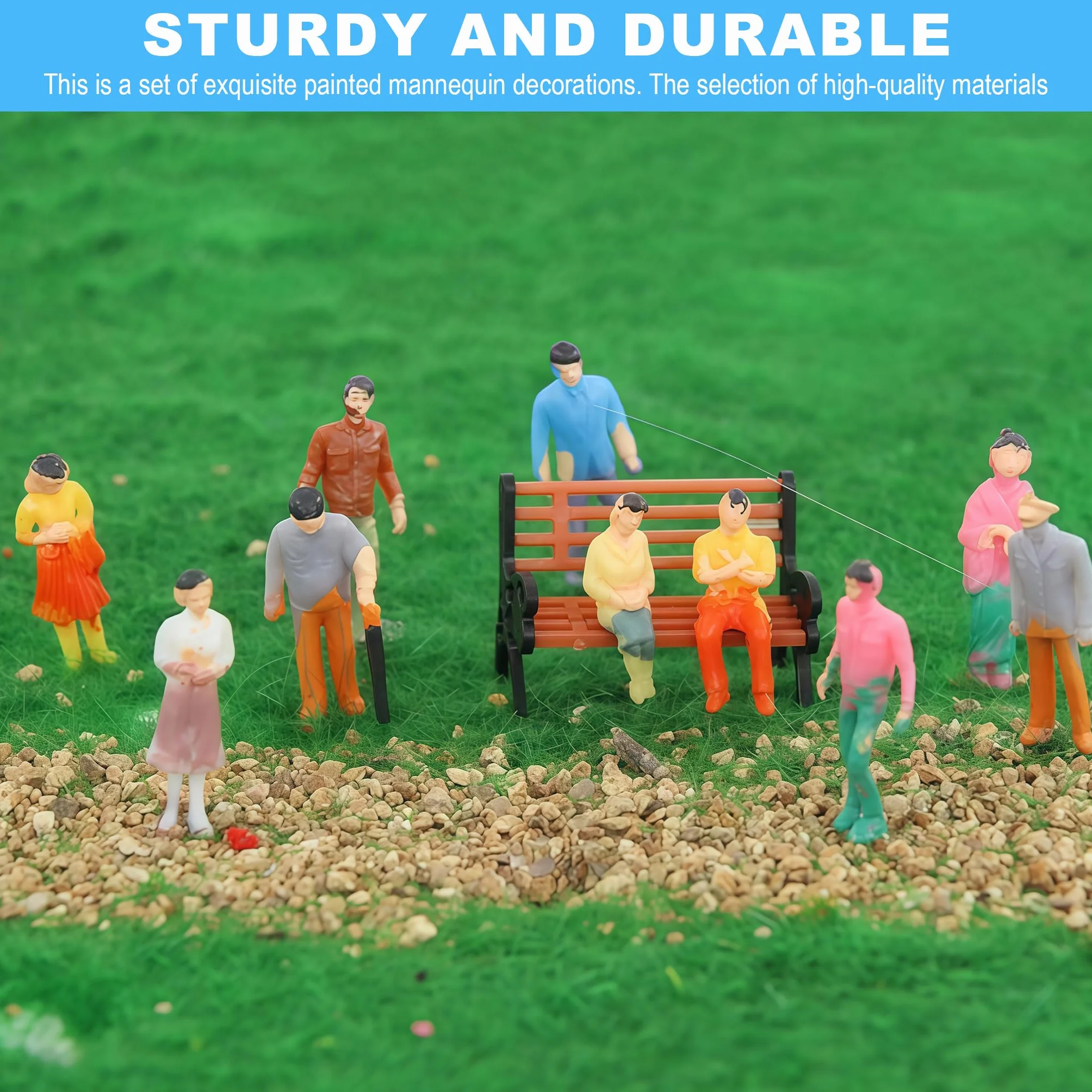 Miniaturowe figurki ludzi, muzeum, 25 sztuk, figurki modelarskie 1:87 do modelarstwa, dioramy i modeli kolejek HOSkala, losowe pozy