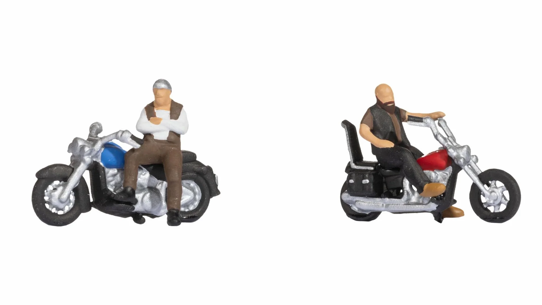 NOCH H0 Figurki Rocker na motocyklach do modelarstwa H0, miniaturowe figurki do zastosowania w modelach kolejowych