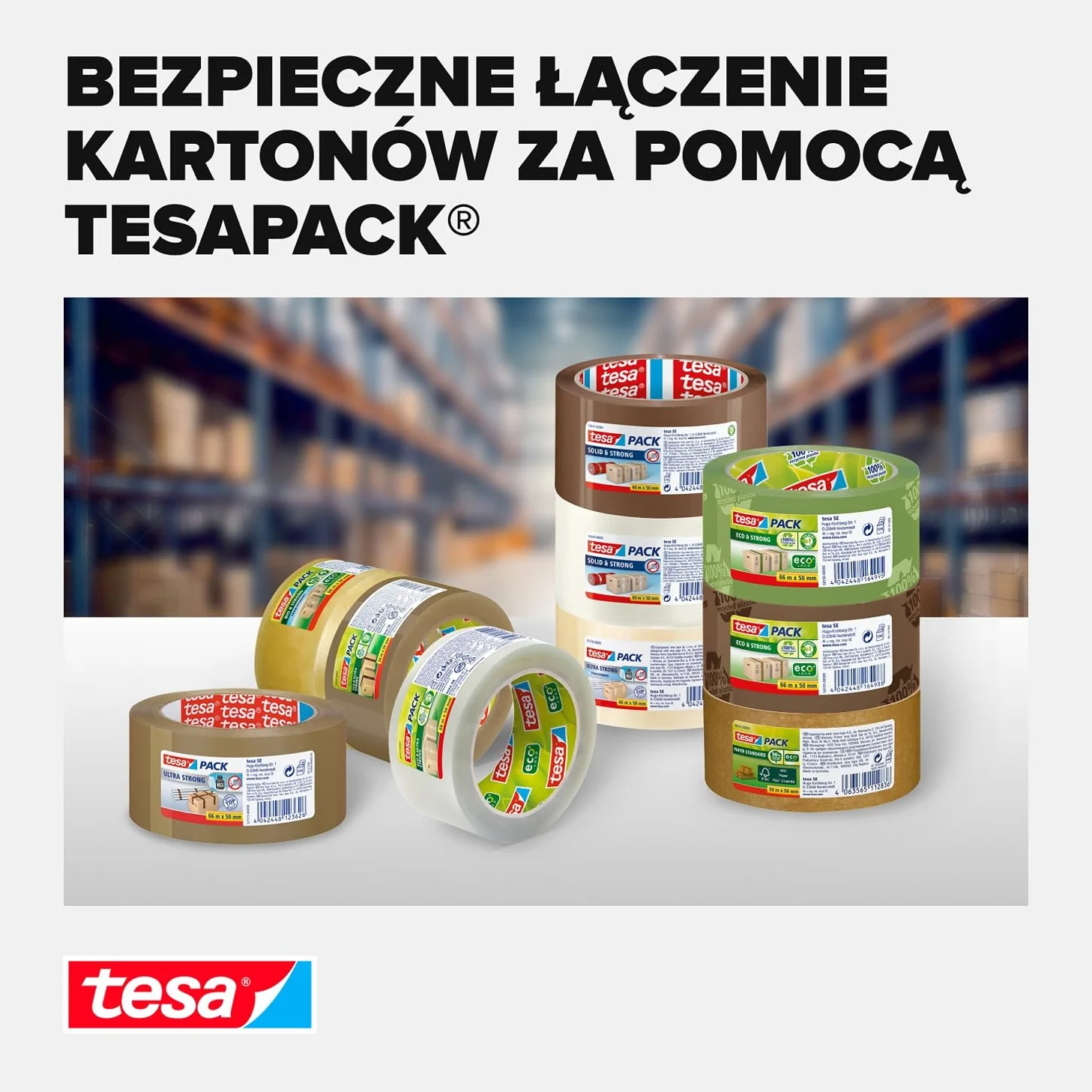 tesapack taśma do pakowania – zestaw samoprzylepnych taśm pakunkowych – 6 rolek – ciche rozwijanie – do zaklejania lekkich paczek – 66 m x 50 mm – brązowy