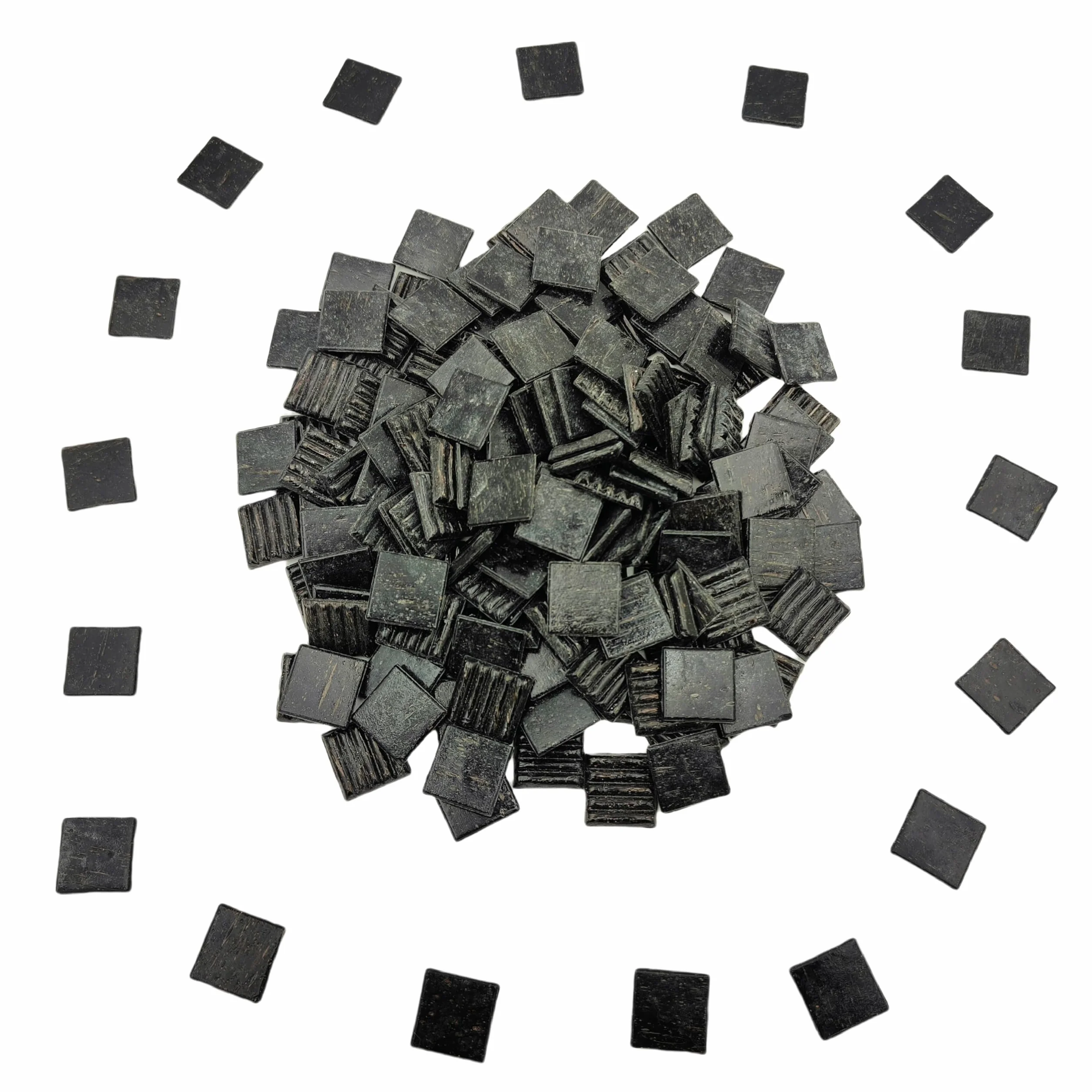 500 g Kwarcowe płytki mozaikowe, 2 cm, wielokolorowe elementy mozaiki, kamienie do samodzielnego wykonania, rzemiosła, hobby, sztuka, dekoracja ścienna domu (czarne)